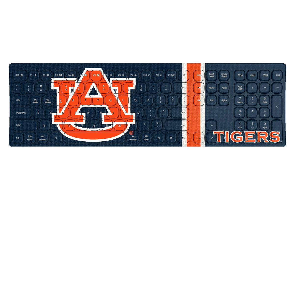 University of Auburn Tigers Stripe KKB605 Curved Wireless Keyboard