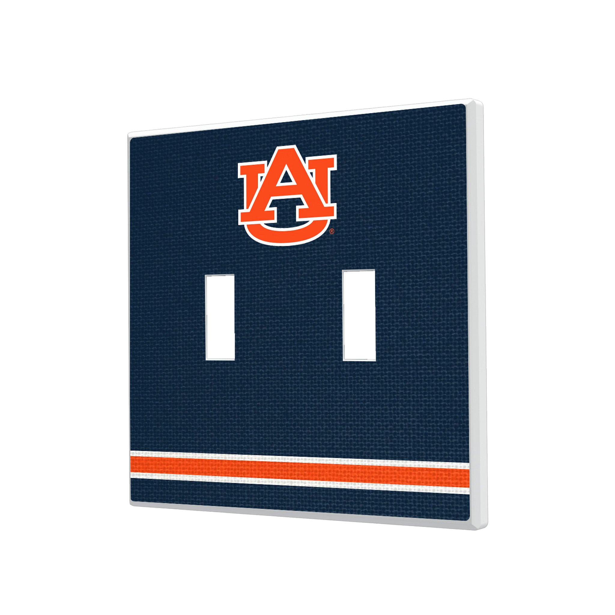 University of Auburn Tigers Stripe Hidden-Screw Light Switch Plate#Style_Double Toggle