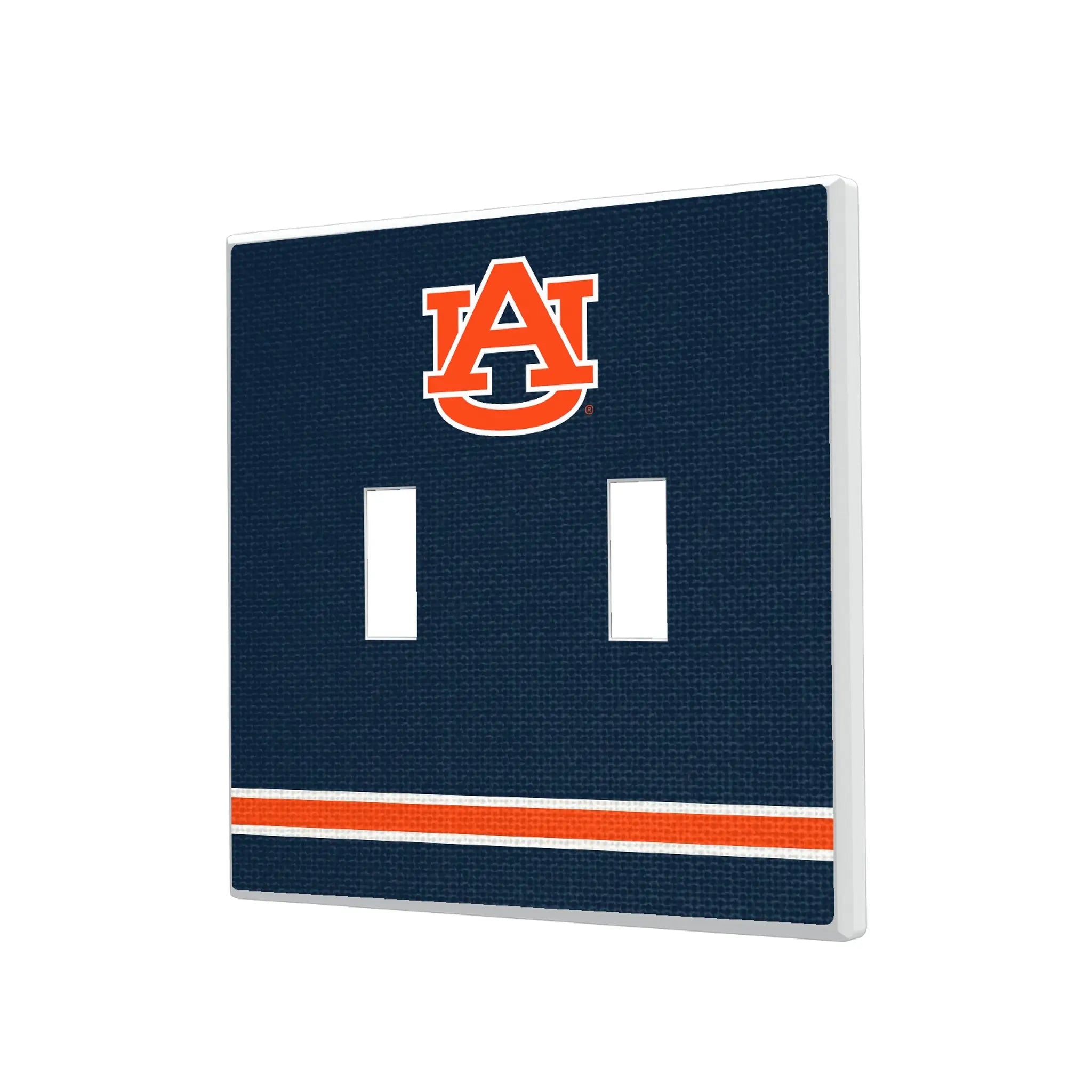 University of Auburn Tigers Stripe Hidden-Screw Light Switch Plate#Style_Double Toggle