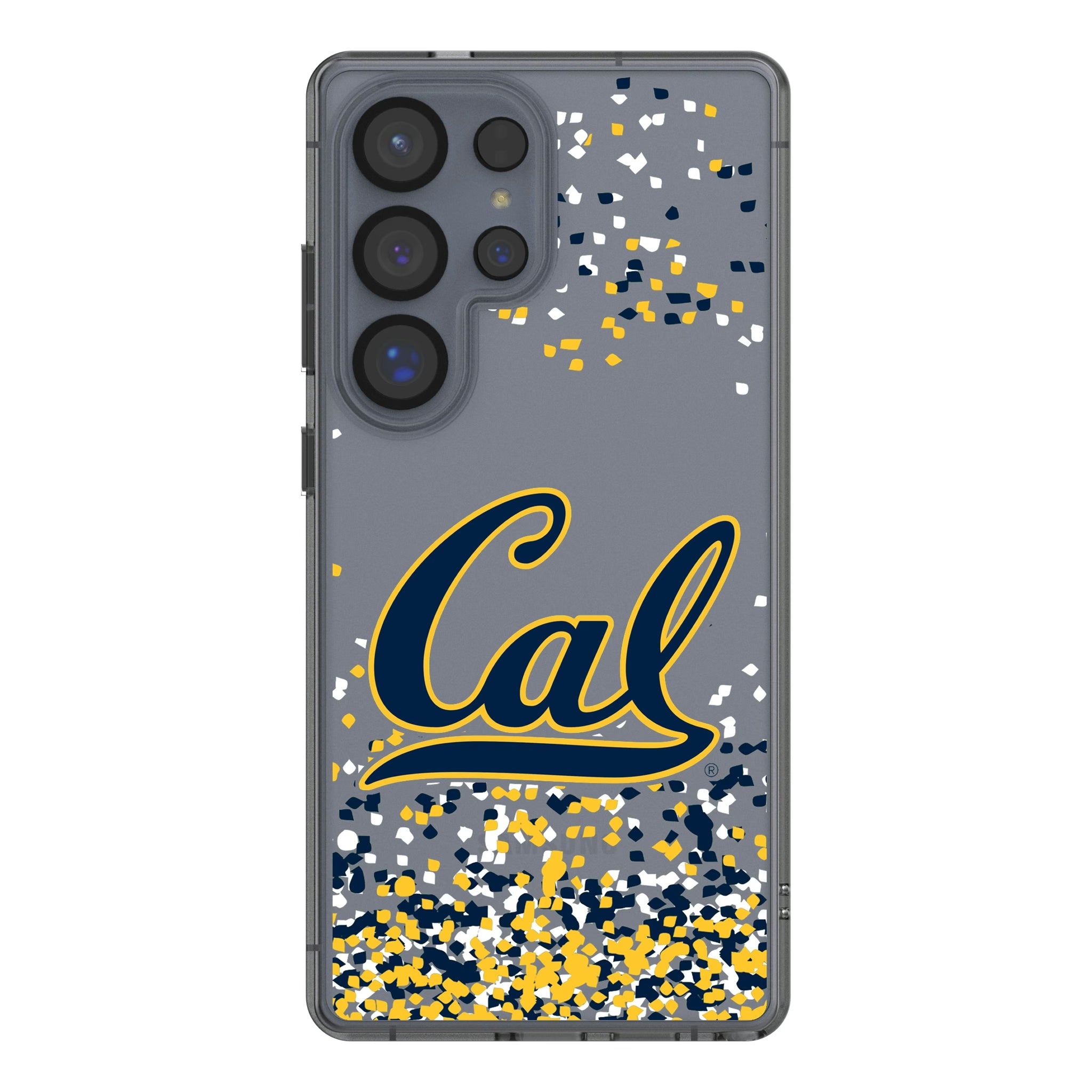 University of California Berkeley Golden Bears Confetti Galaxy Clear Phone Case for Samsung Galaxy