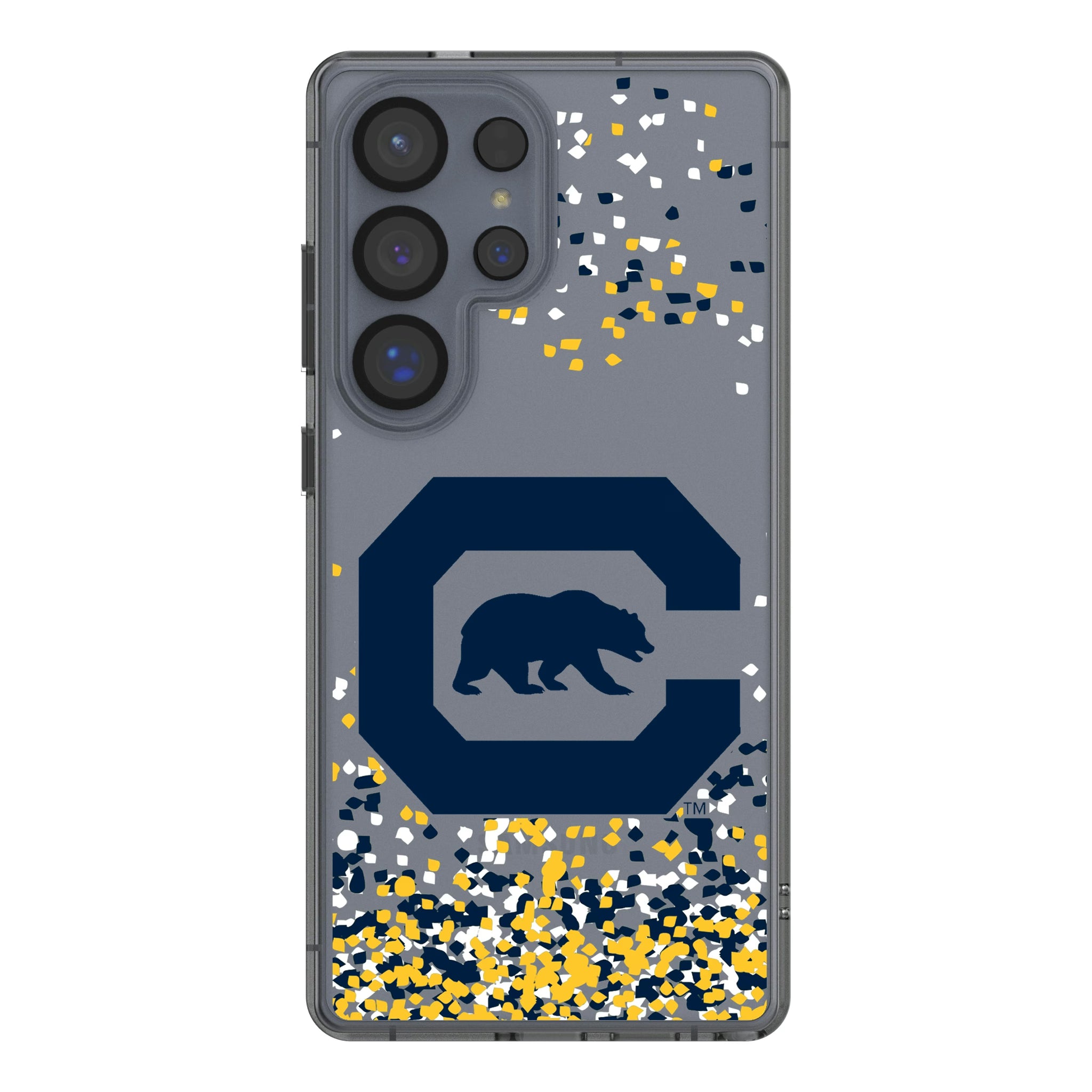University of California Berkeley Golden Bears Confetti Galaxy Clear Phone Case for Samsung Galaxy