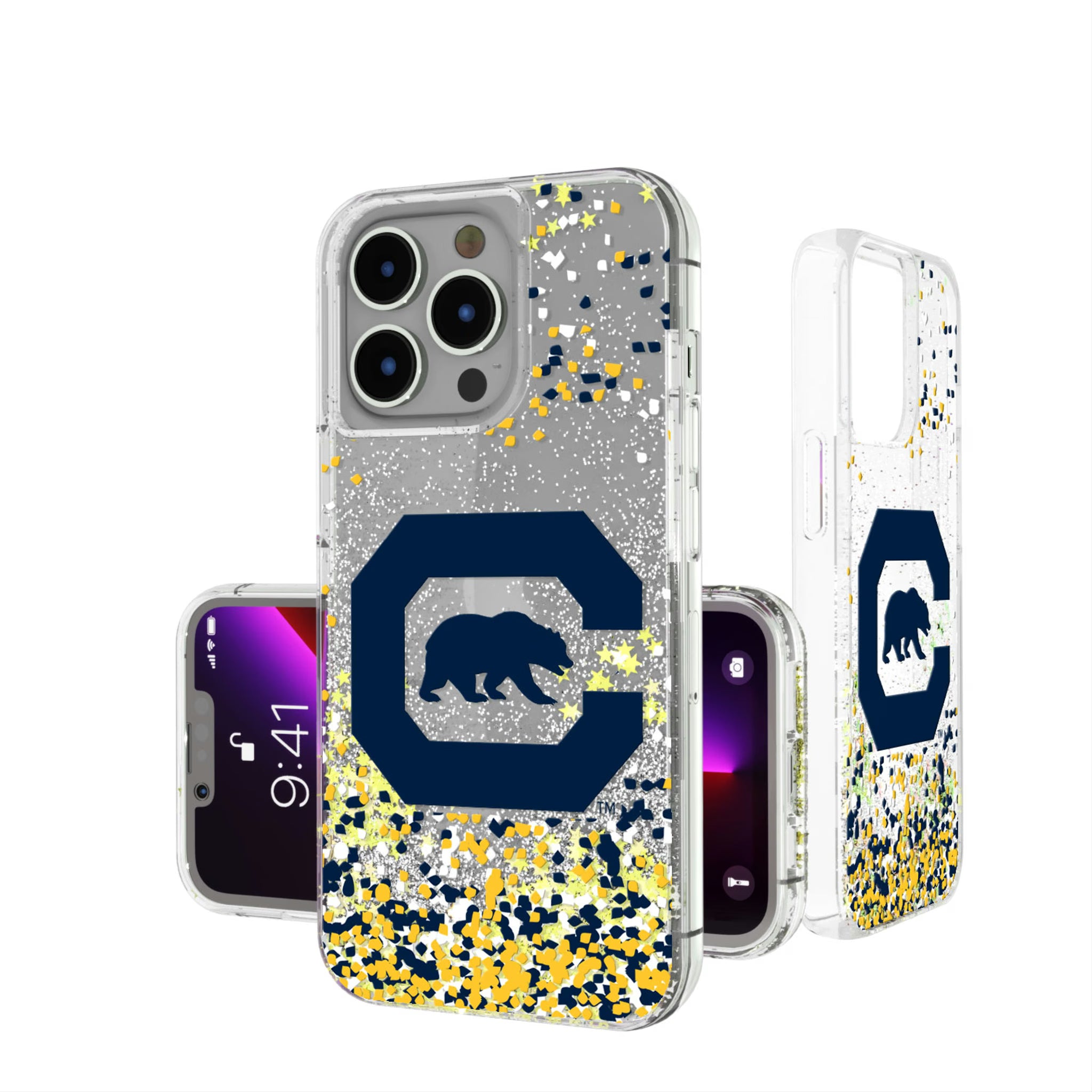 University of California Berkeley Golden Bears Confetti iPhone Glitter Phone Case for Apple iPhone