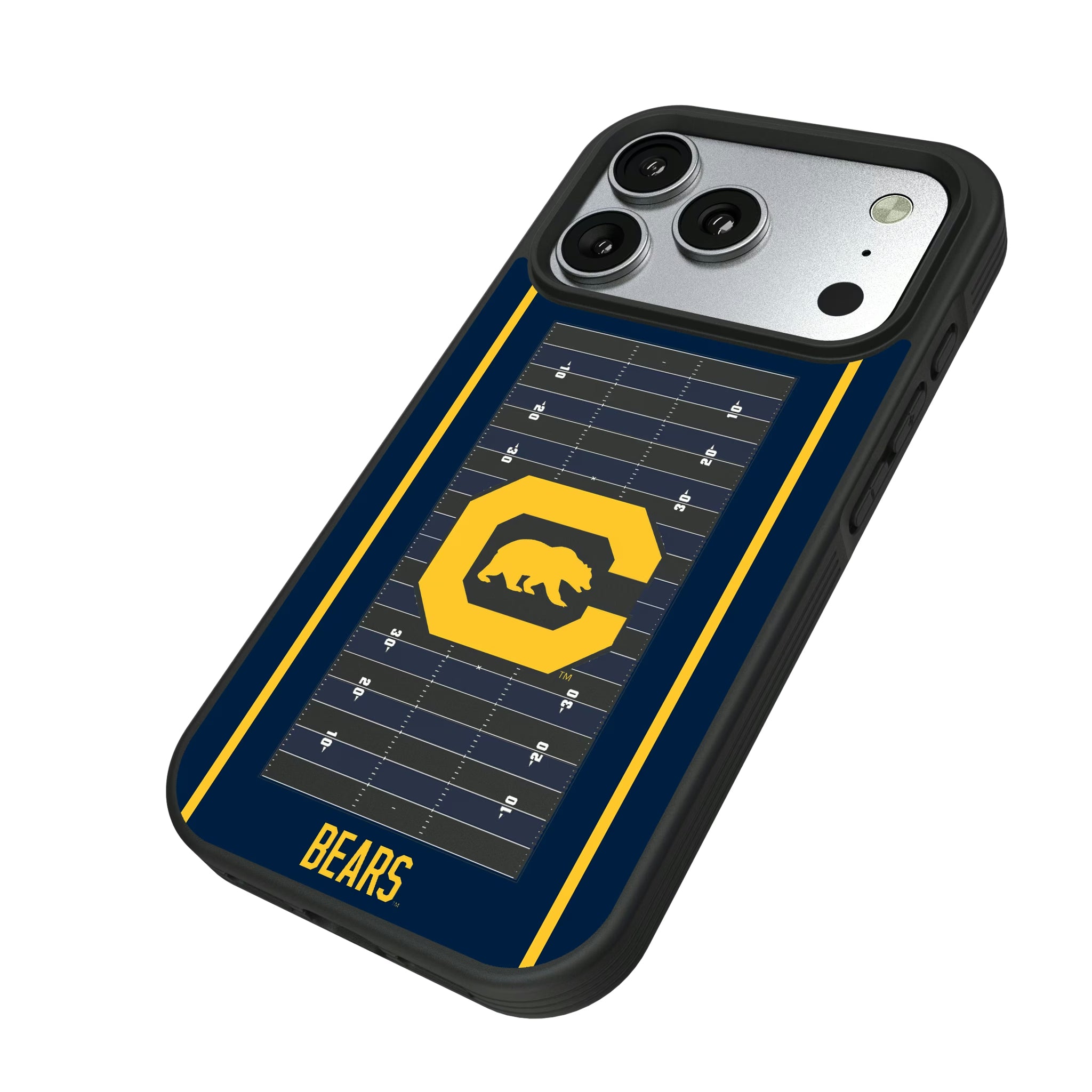 University of California Berkeley Golden Bears Field iPhone Bump Phone Case for Apple iPhone - Isometric View#Device_iPhone 17 Pro