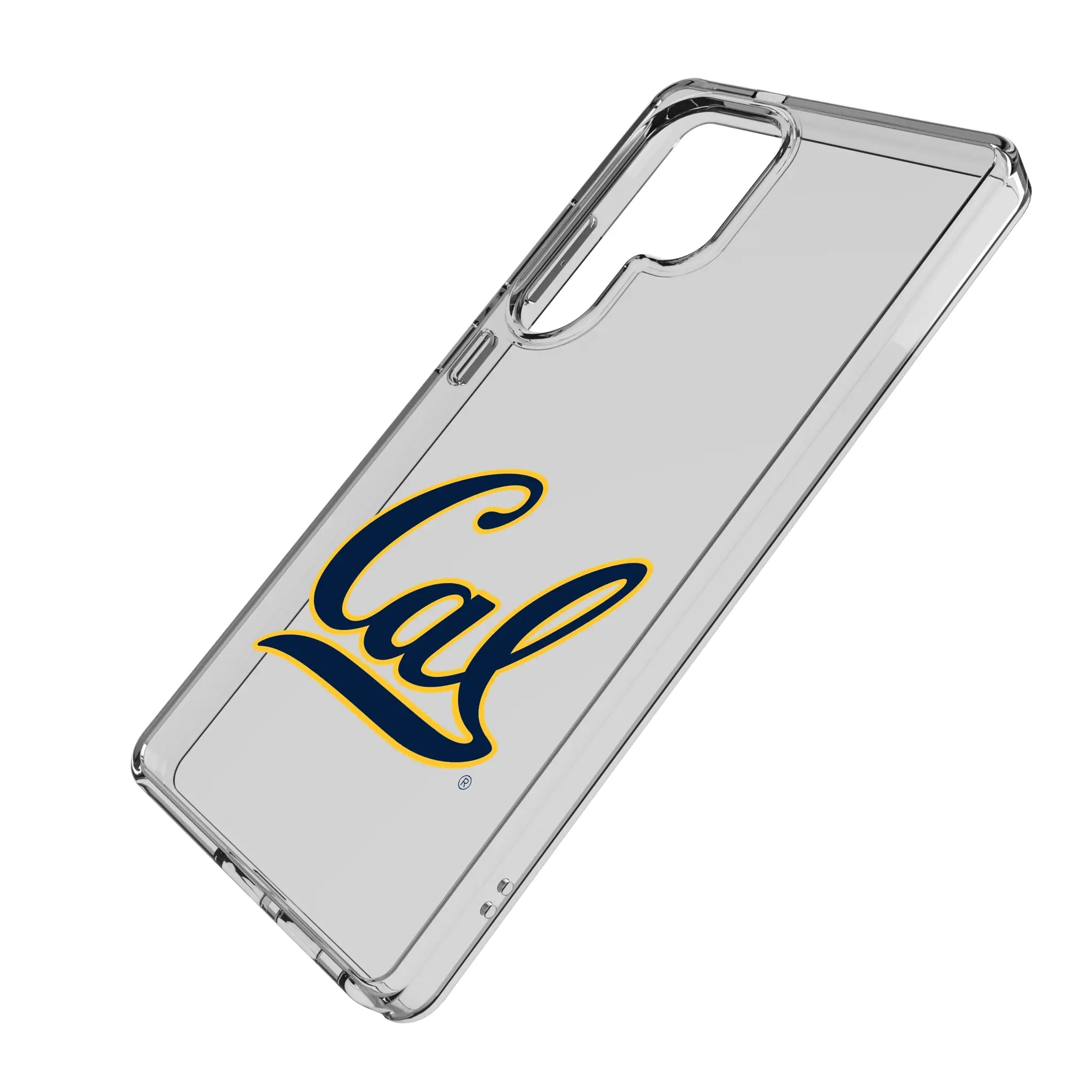 University of California Berkeley Golden Bears Insignia Galaxy Clear Phone Case for Samsung Galaxy - Isometric View#Device_Galaxy S25 Ultra