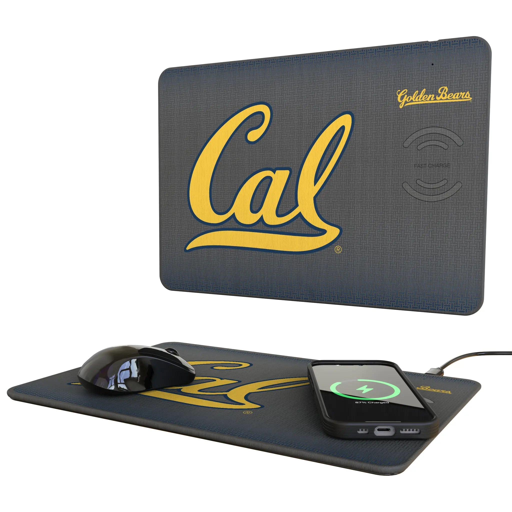 University of California Berkeley Golden Bears Linen 15-Watt Wireless Charger and Mouse Pad