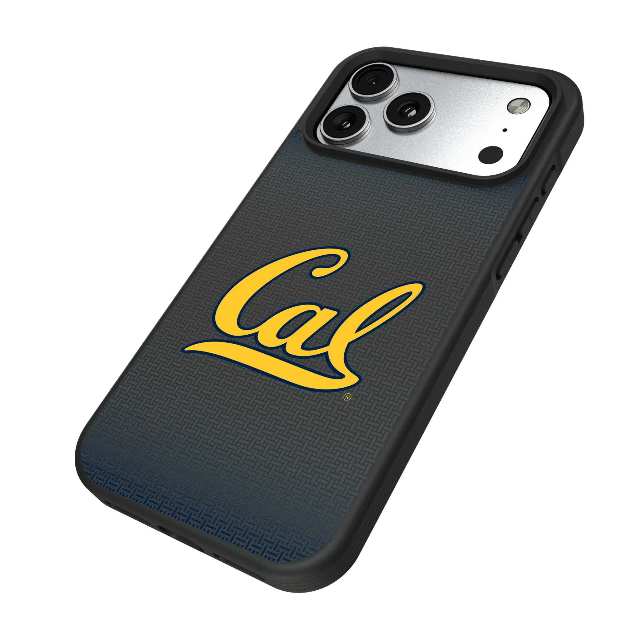 University of California Berkeley Golden Bears Linen iPhone Bump Phone Case for Apple iPhone - Isometric View#Device_iPhone 17 Pro Max