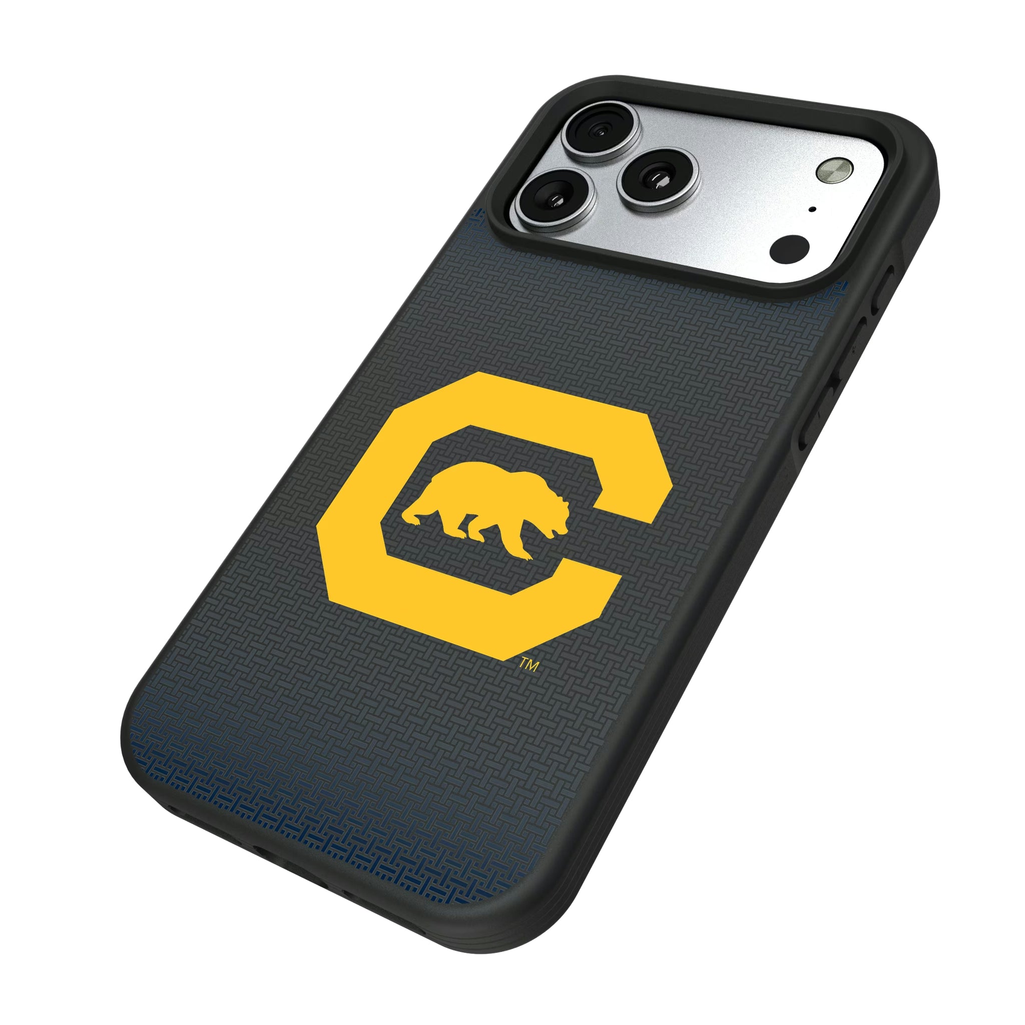 University of California Berkeley Golden Bears Linen iPhone Bump Phone Case for Apple iPhone - Isometric View#Device_iPhone 17 Pro Max