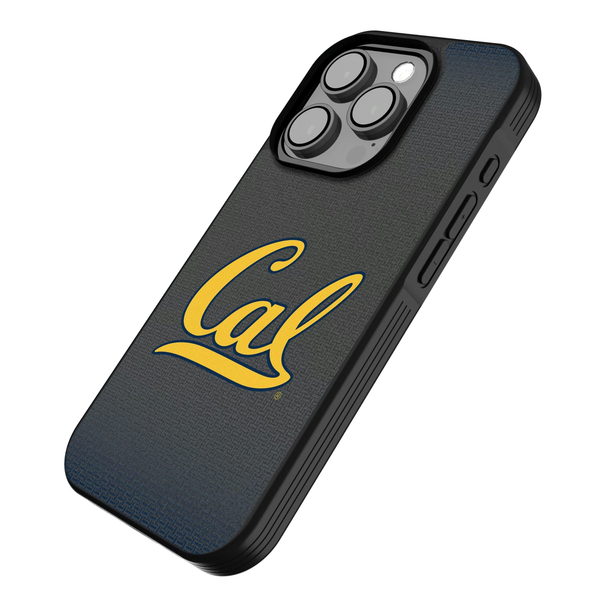 University of California Berkeley Golden Bears Linen iPhone Bump Phone Case for Apple iPhone - Isometric View
