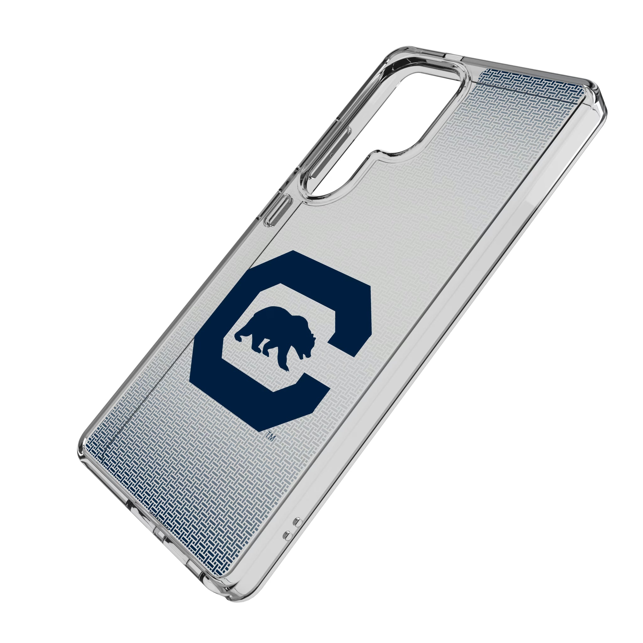 University of California Berkeley Golden Bears Linen Galaxy Clear Phone Case for Samsung Galaxy - Isometric View