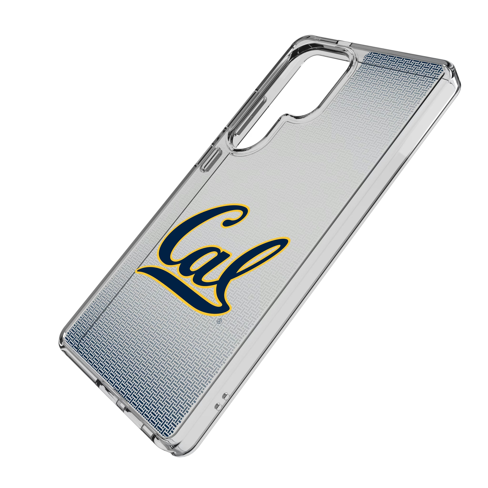 University of California Berkeley Golden Bears Linen Galaxy Clear Phone Case for Samsung Galaxy - Isometric View