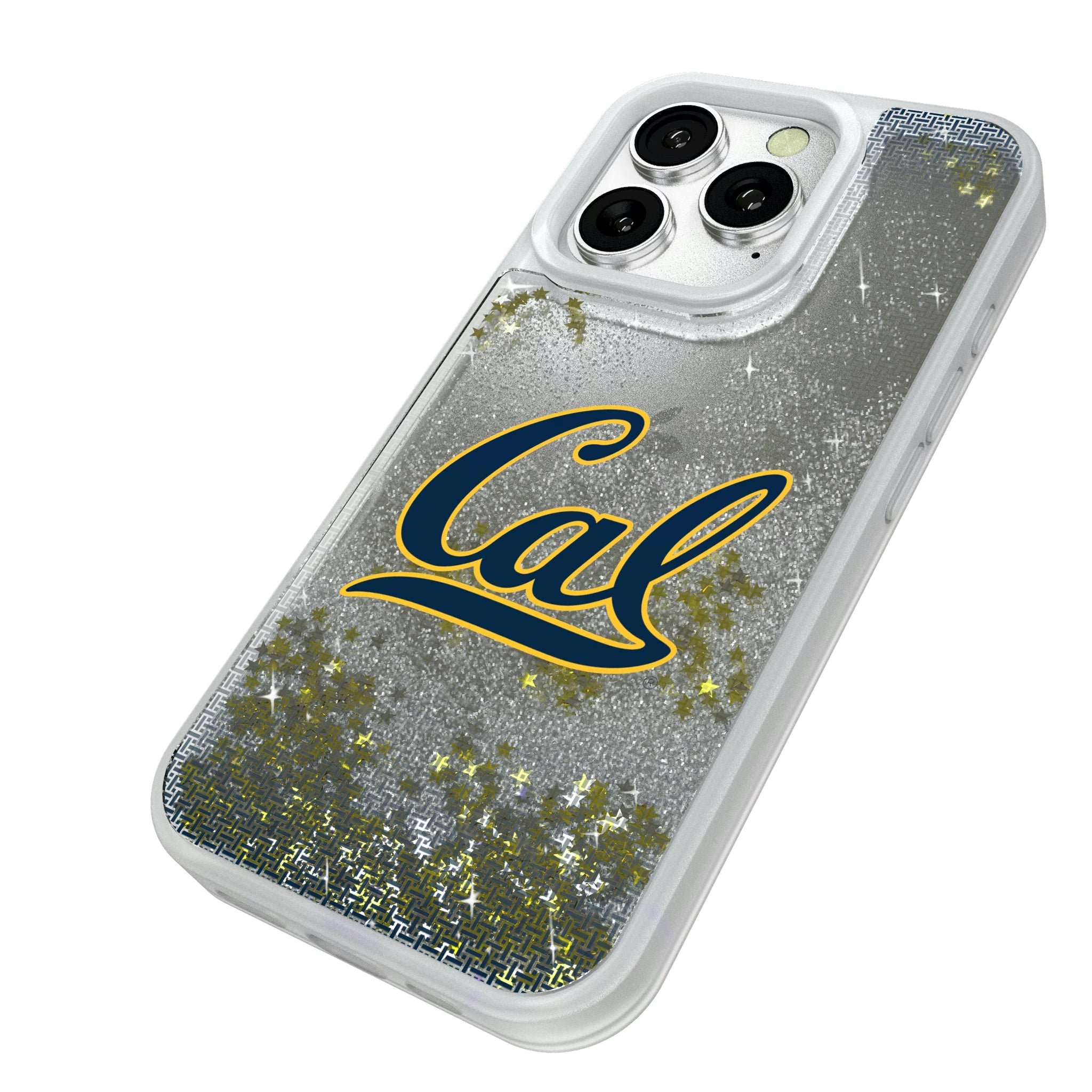 University of California Berkeley Golden Bears Linen iPhone Glitter Phone Case for Apple iPhone - Isometric View#Device_iPhone 16 Pro