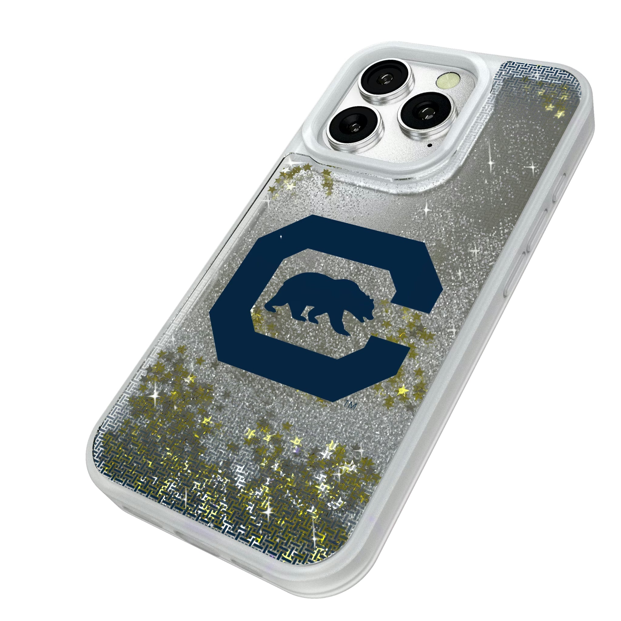 University of California Berkeley Golden Bears Linen iPhone Glitter Phone Case for Apple iPhone - Isometric View#Device_iPhone 16 Pro
