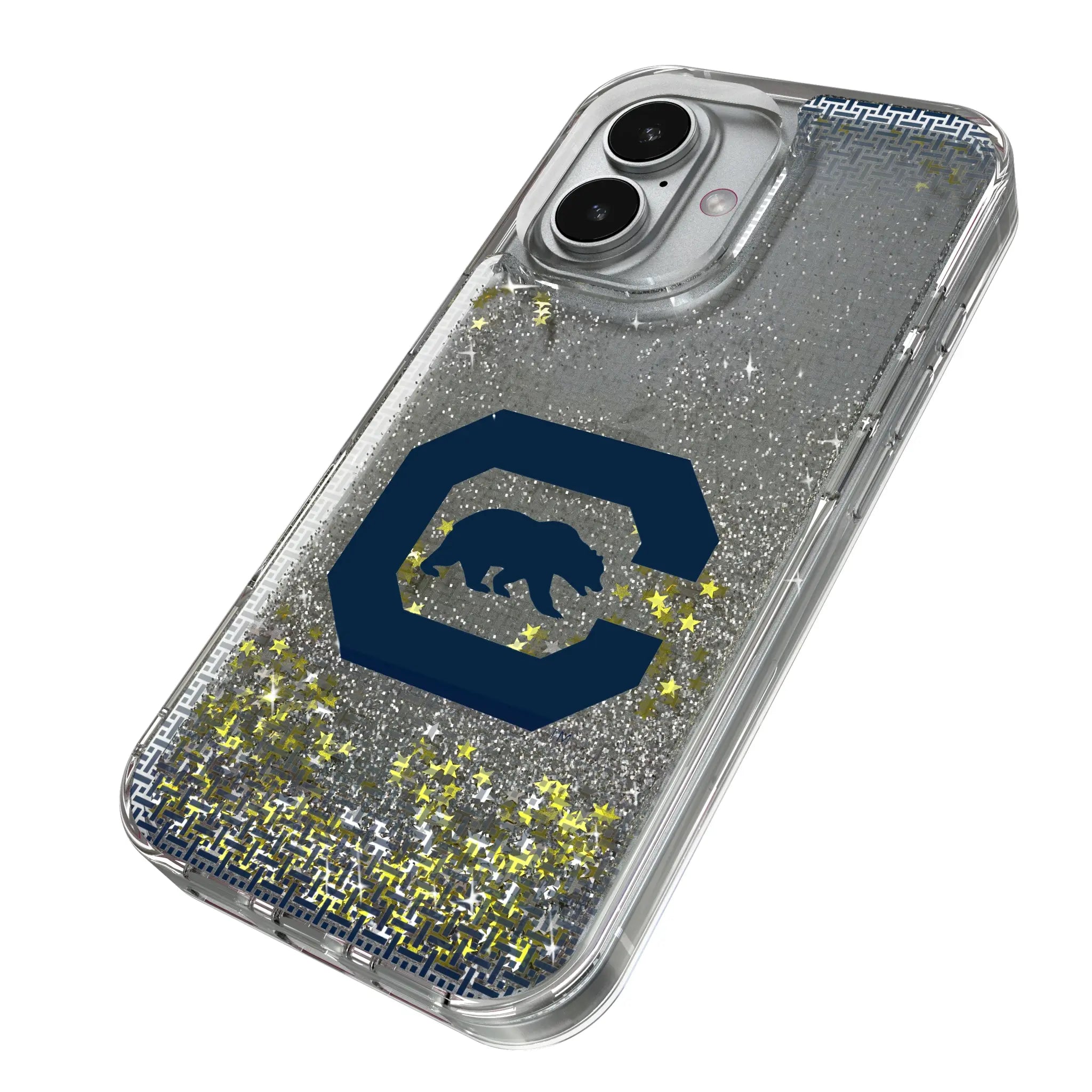 University of California Berkeley Golden Bears Linen iPhone Glitter Phone Case for Apple iPhone - Isometric View