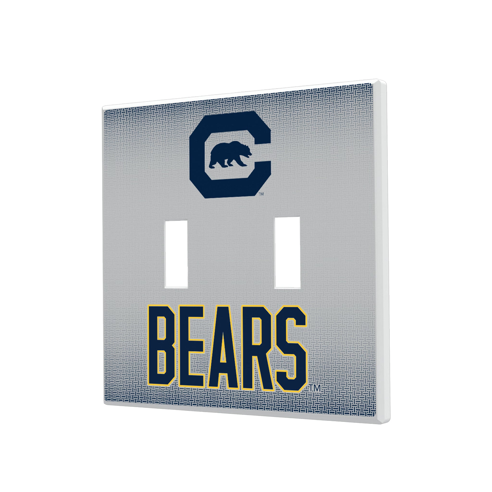 University of California Berkeley Golden Bears Linen Hidden-Screw Light Switch Plate#Style_Double Toggle