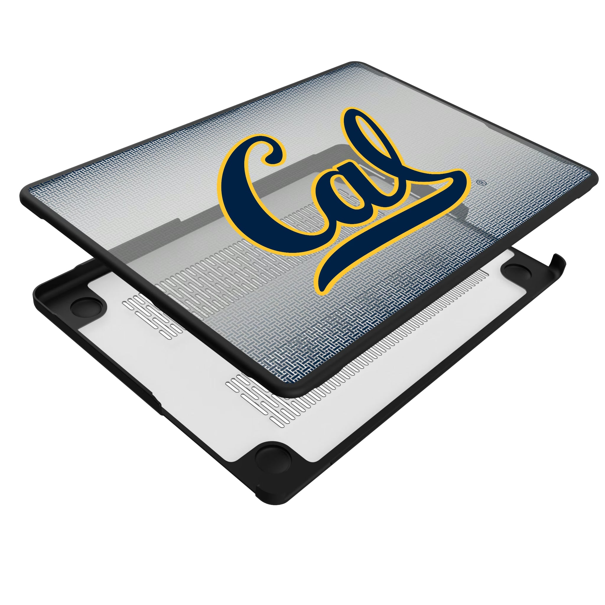 University of California Berkeley Golden Bears Linen MacBook Laptop Case for Apple MacBook - Isometric View#Device_MacBook Pro (14-inch, 2021) / MacBook Pro (14-inch, 2023) / MacBook Pro (14-inch, 2024)