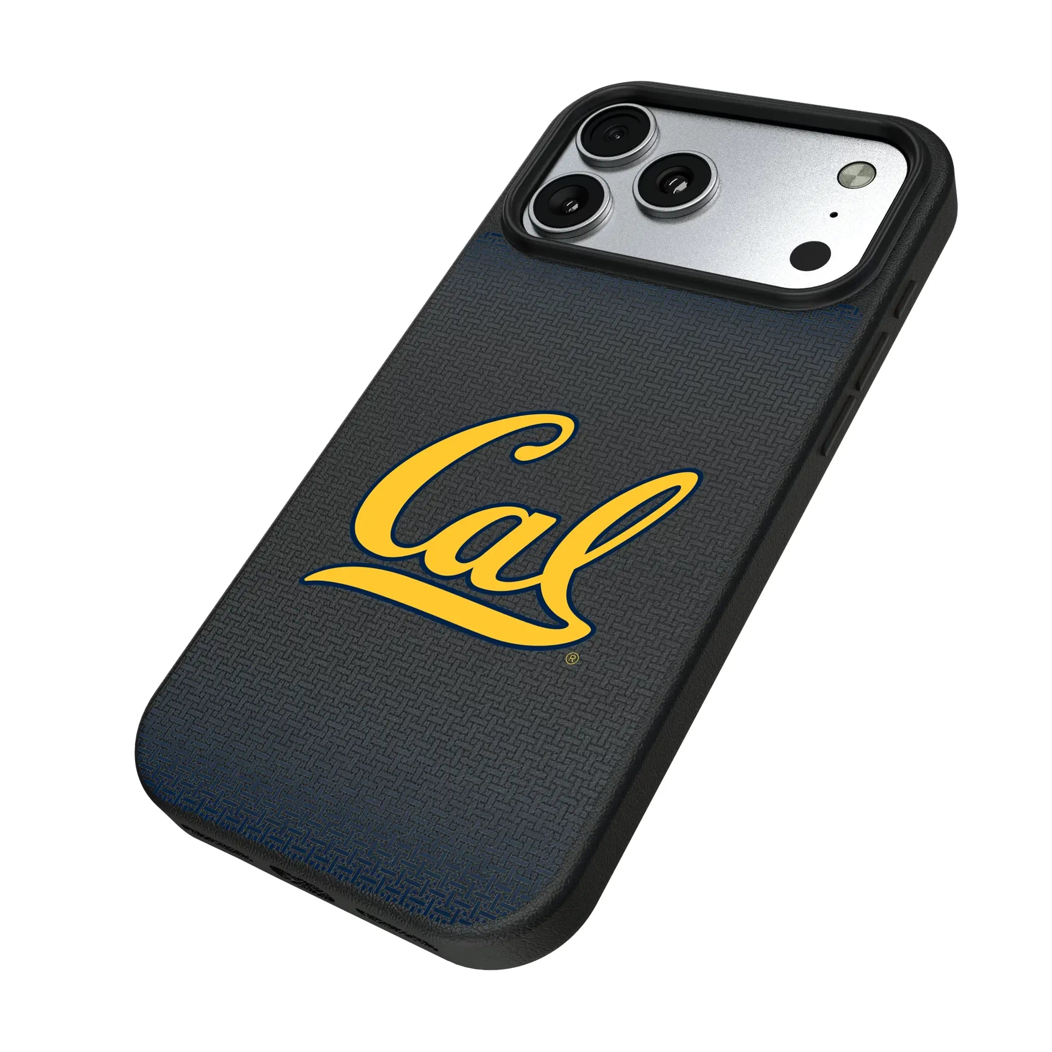 University of California Berkeley Golden Bears Linen iPhone MagSafe Compatible Phone Case for Apple iPhone - Isometric View#Device_iPhone 17 Pro Max