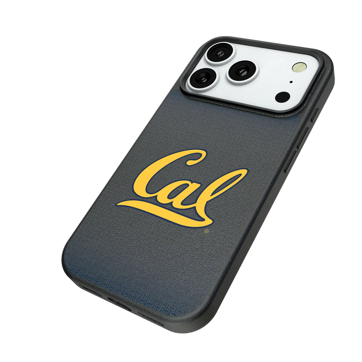 University of California Berkeley Golden Bears Linen iPhone MagSafe Compatible Phone Case for Apple iPhone - Isometric View#Device_iPhone 18 Pro