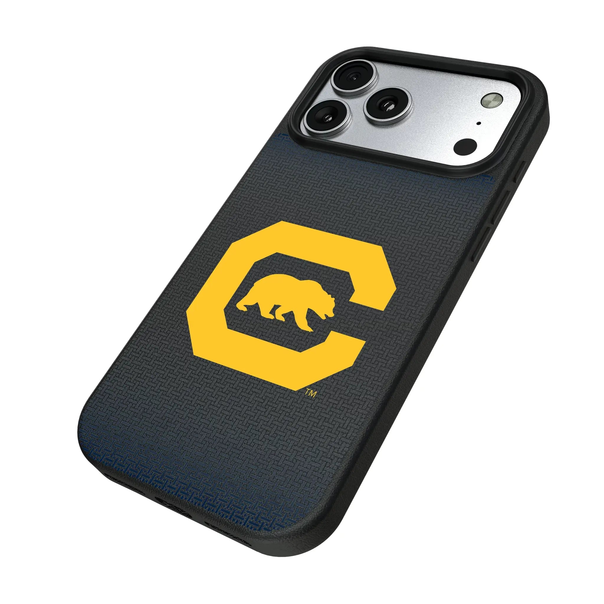 University of California Berkeley Golden Bears Linen iPhone MagSafe Compatible Phone Case for Apple iPhone - Isometric View#Device_iPhone 17 Pro Max