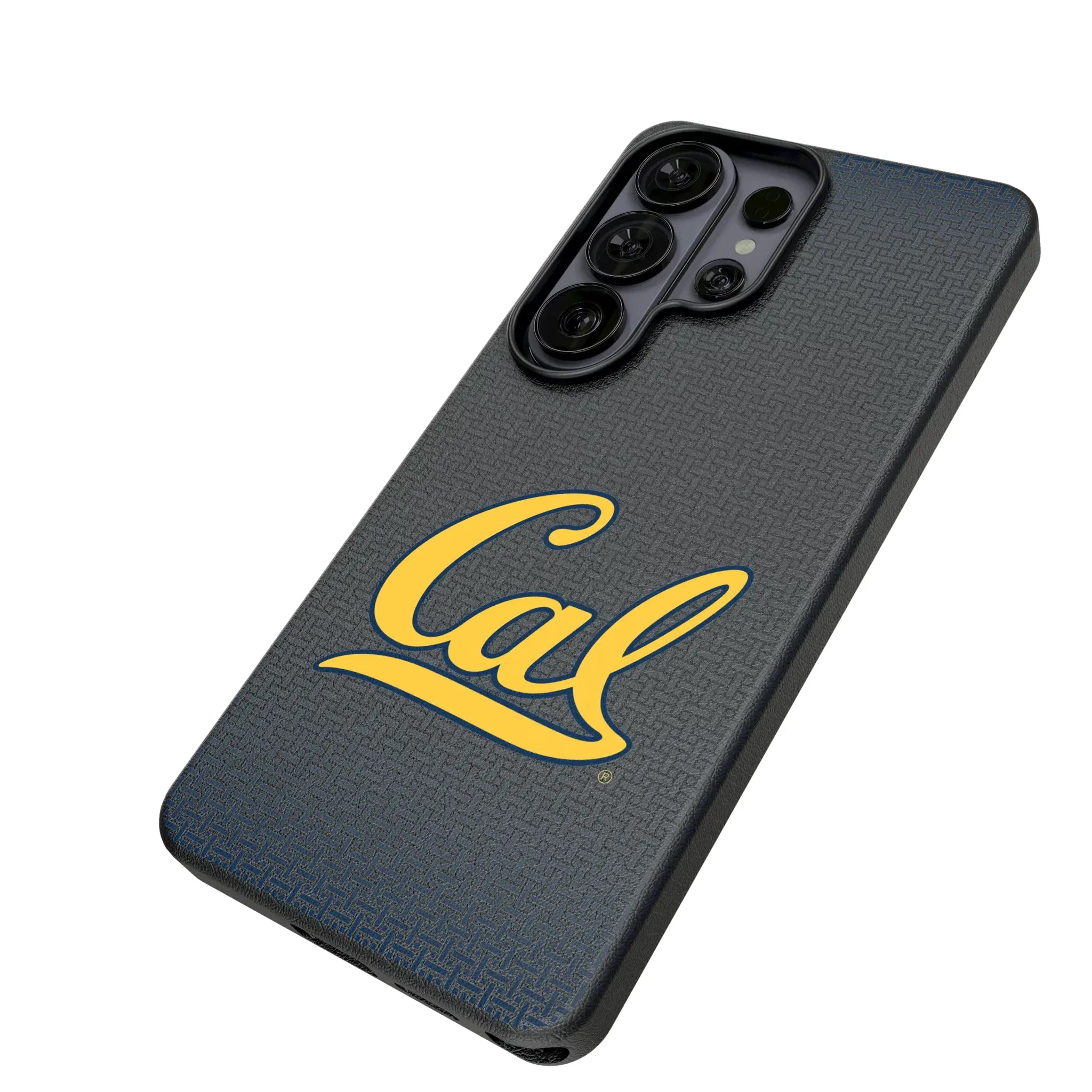 University of California Berkeley Golden Bears Linen Galaxy MagSafe Compatible Phone Case for Samsung Galaxy - Isometric View#Device_Galaxy S26 Ultra