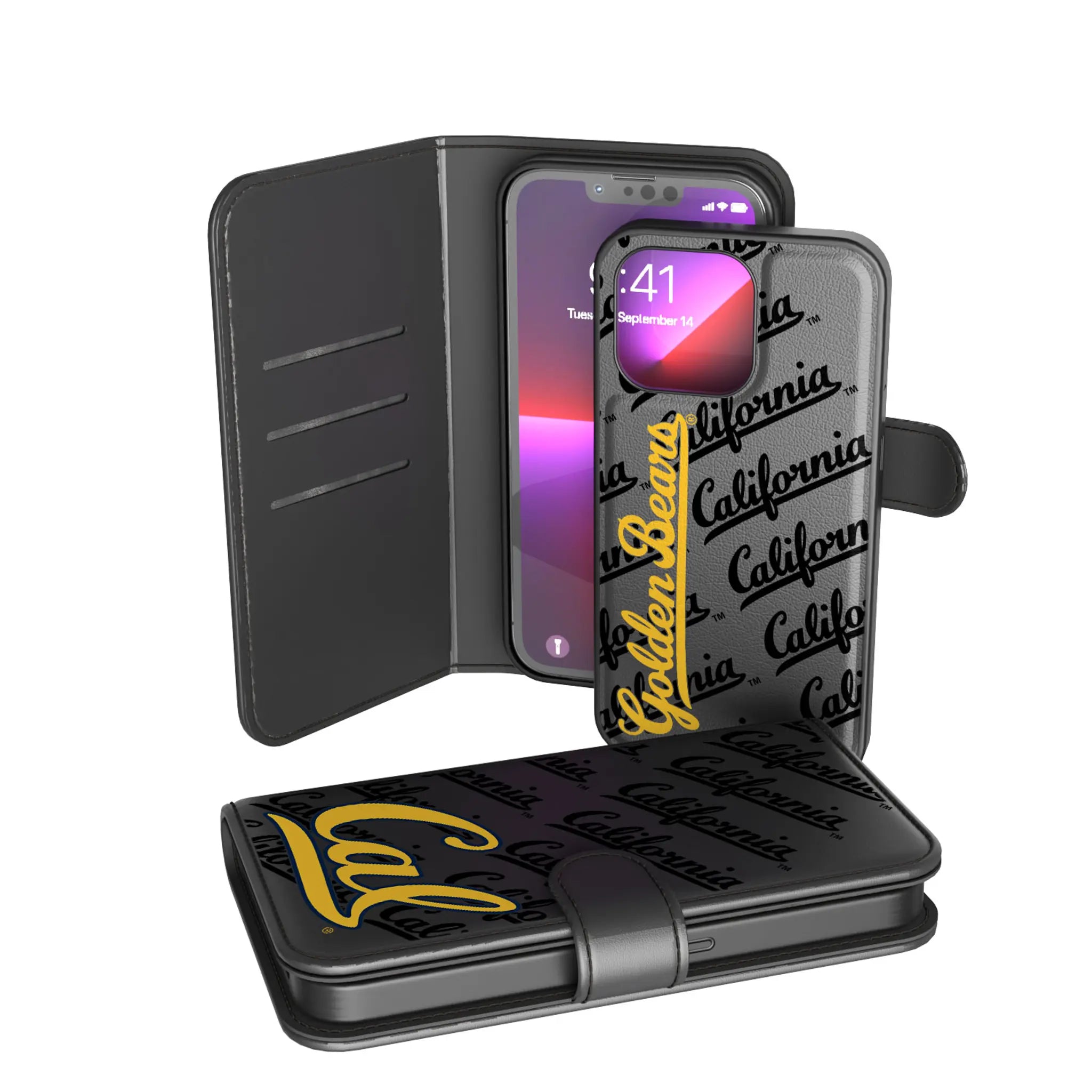 University of California Berkeley Golden Bears Monocolor Tilt iPhone Wallet Phone Case for Apple iPhone