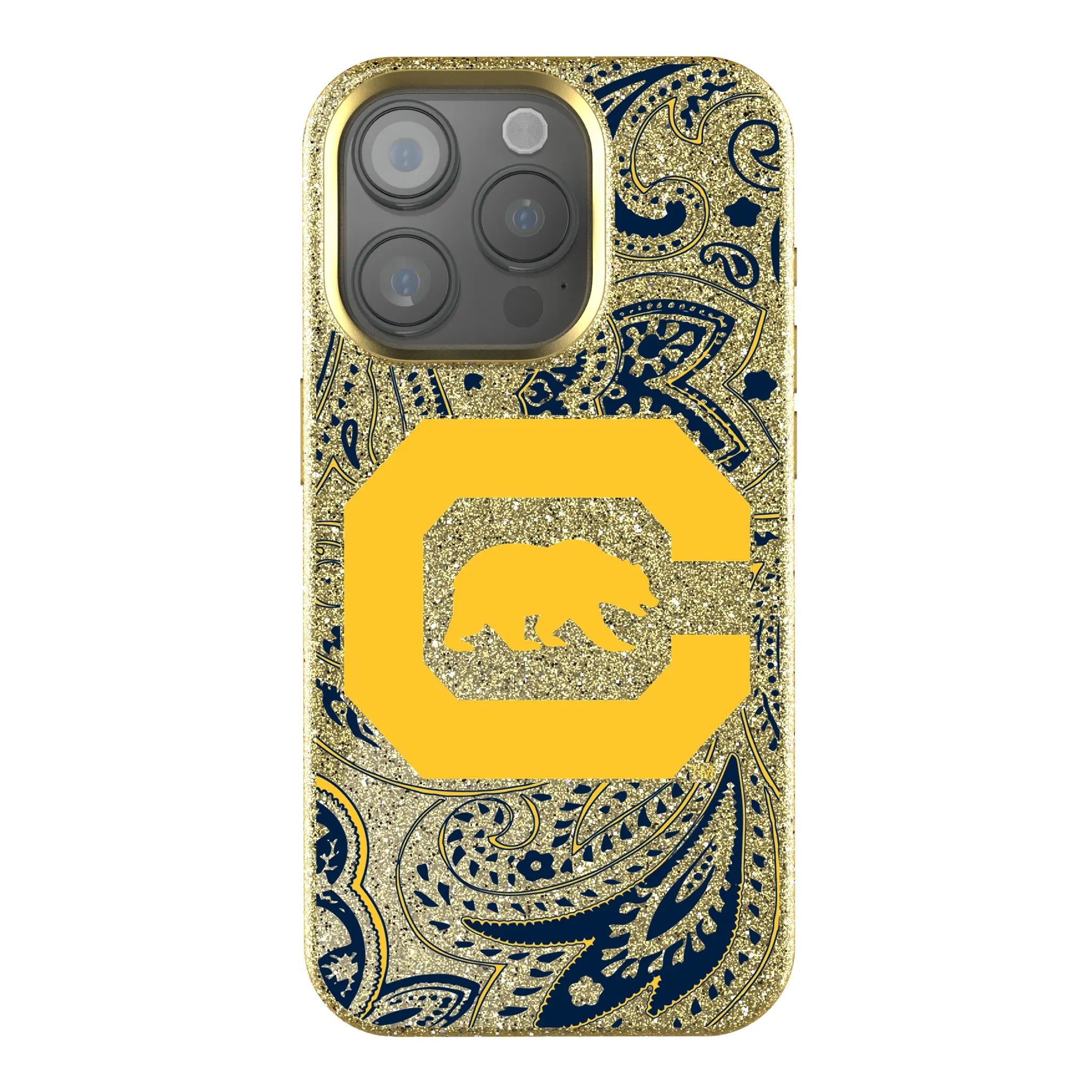 University of California Berkeley Golden Bears Paisley iPhone Bling Phone Case for Apple iPhone