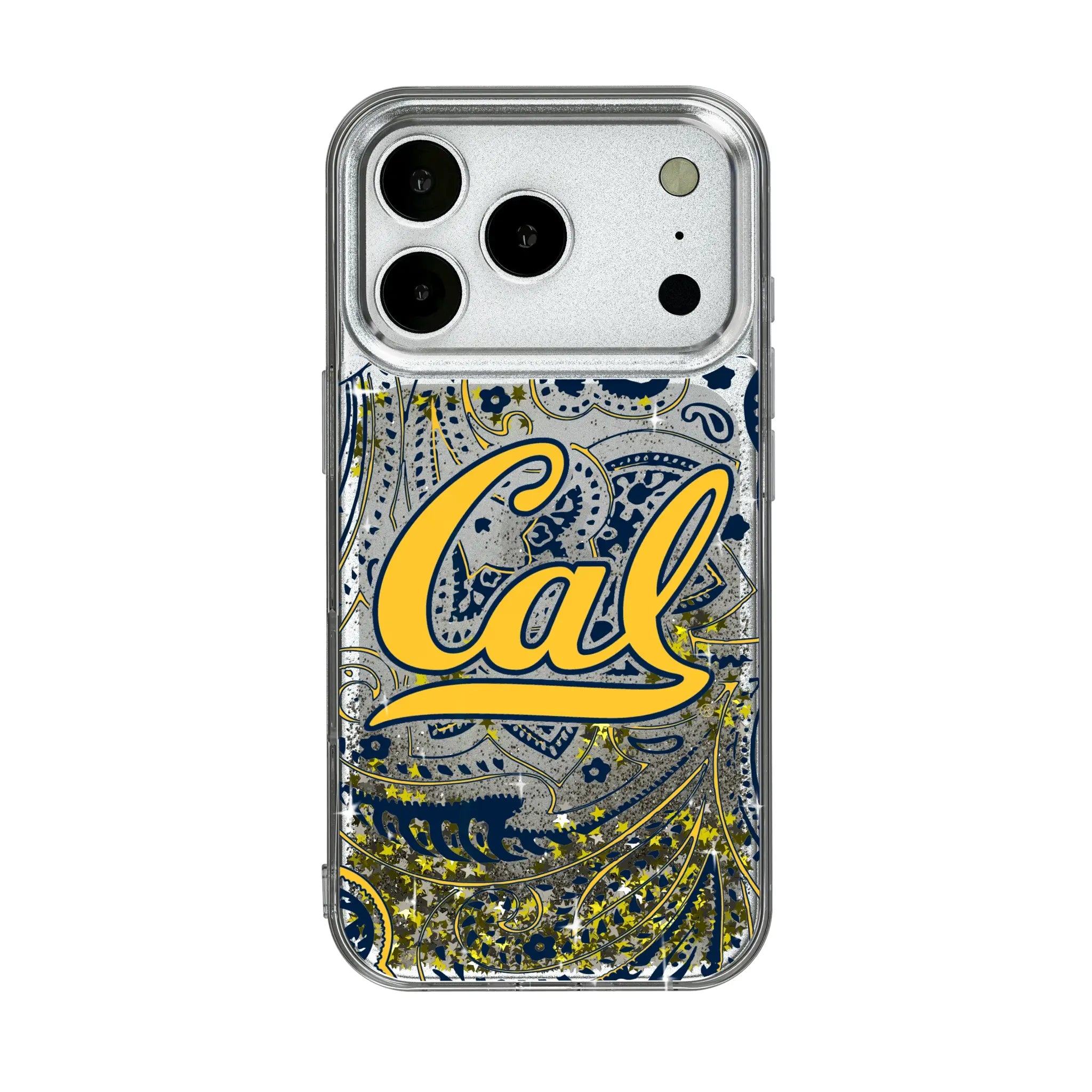 University of California Berkeley Golden Bears Paisley iPhone Glitter Phone Case for Apple iPhone