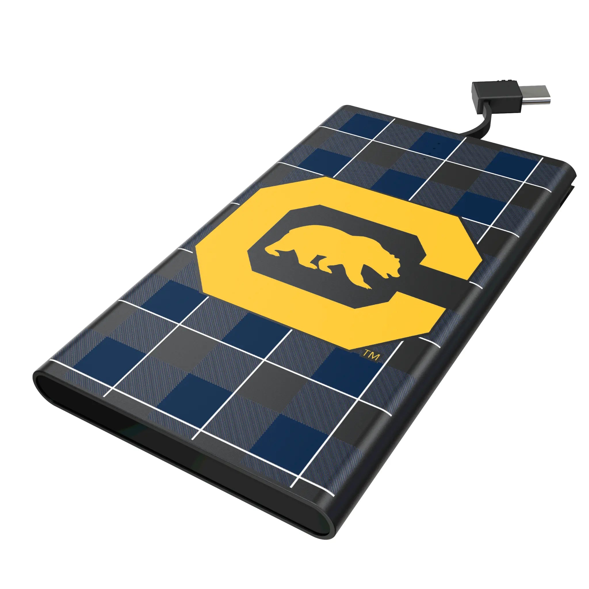 University of California Berkeley Golden Bears Plaid 5000mAh Flat Power Bank