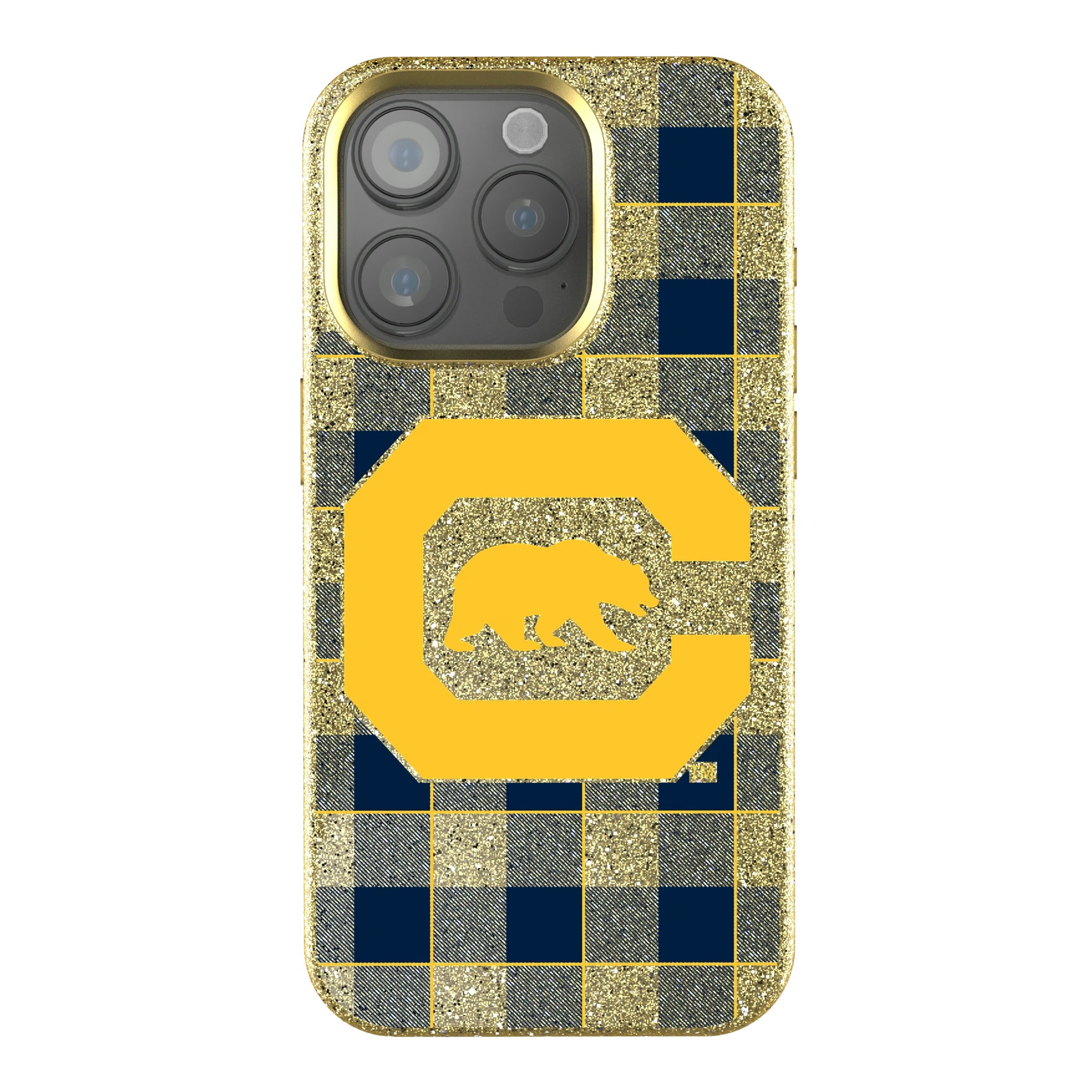 University of California Berkeley Golden Bears Plaid iPhone Bling Phone Case for Apple iPhone
