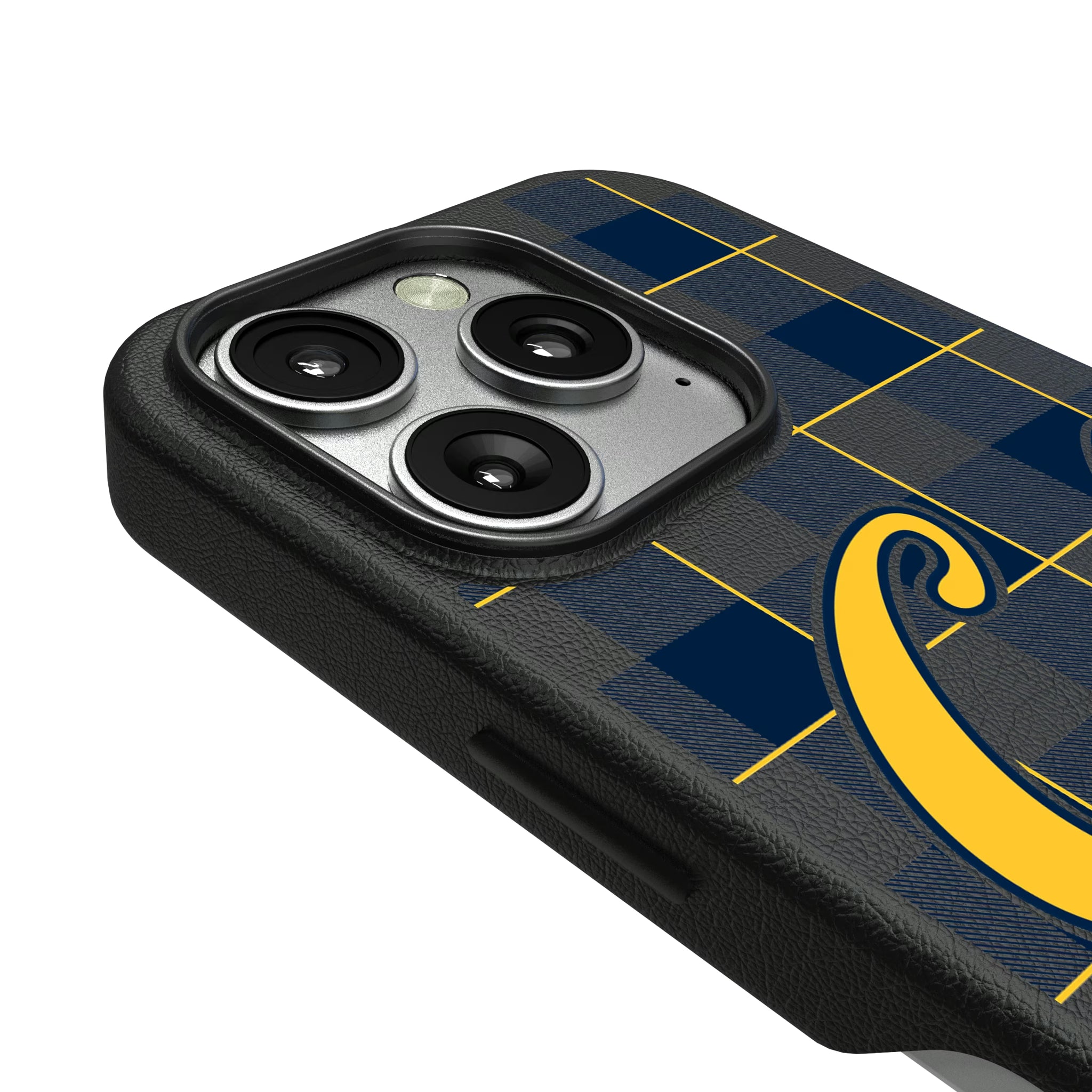 University of California Berkeley Golden Bears Plaid iPhone MagSafe Compatible Phone Case for Apple iPhone - Detail