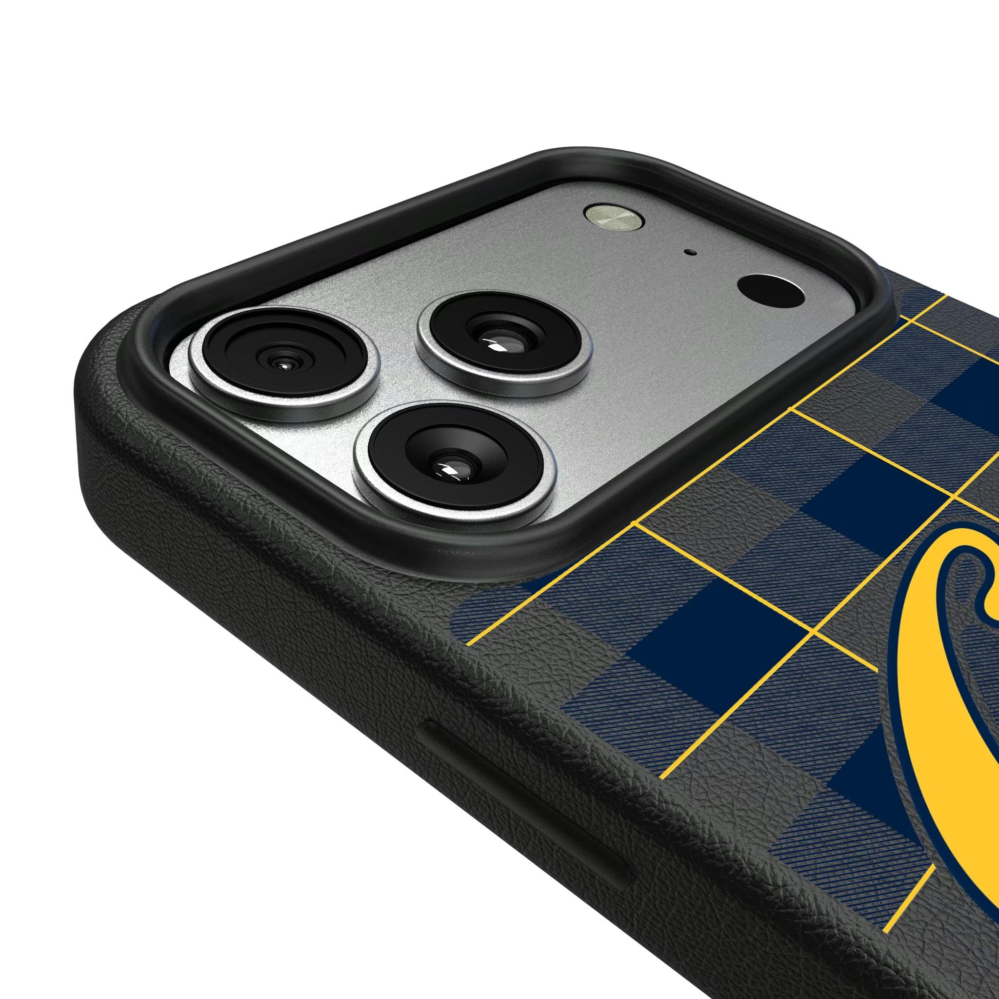 University of California Berkeley Golden Bears Plaid iPhone MagSafe Compatible Phone Case for Apple iPhone - Detail#Device_iPhone 17 Pro Max