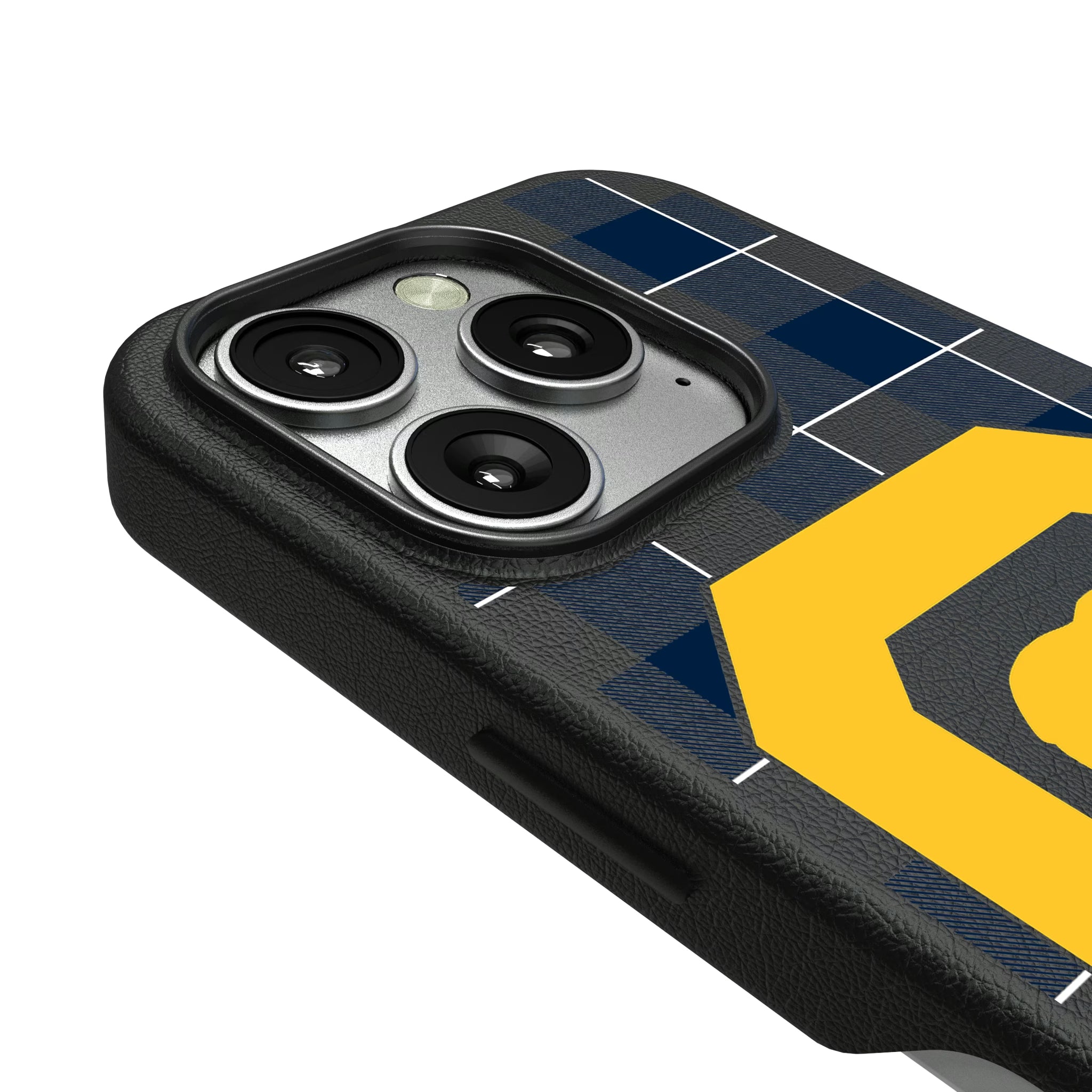 University of California Berkeley Golden Bears Plaid iPhone MagSafe Compatible Phone Case for Apple iPhone - Detail