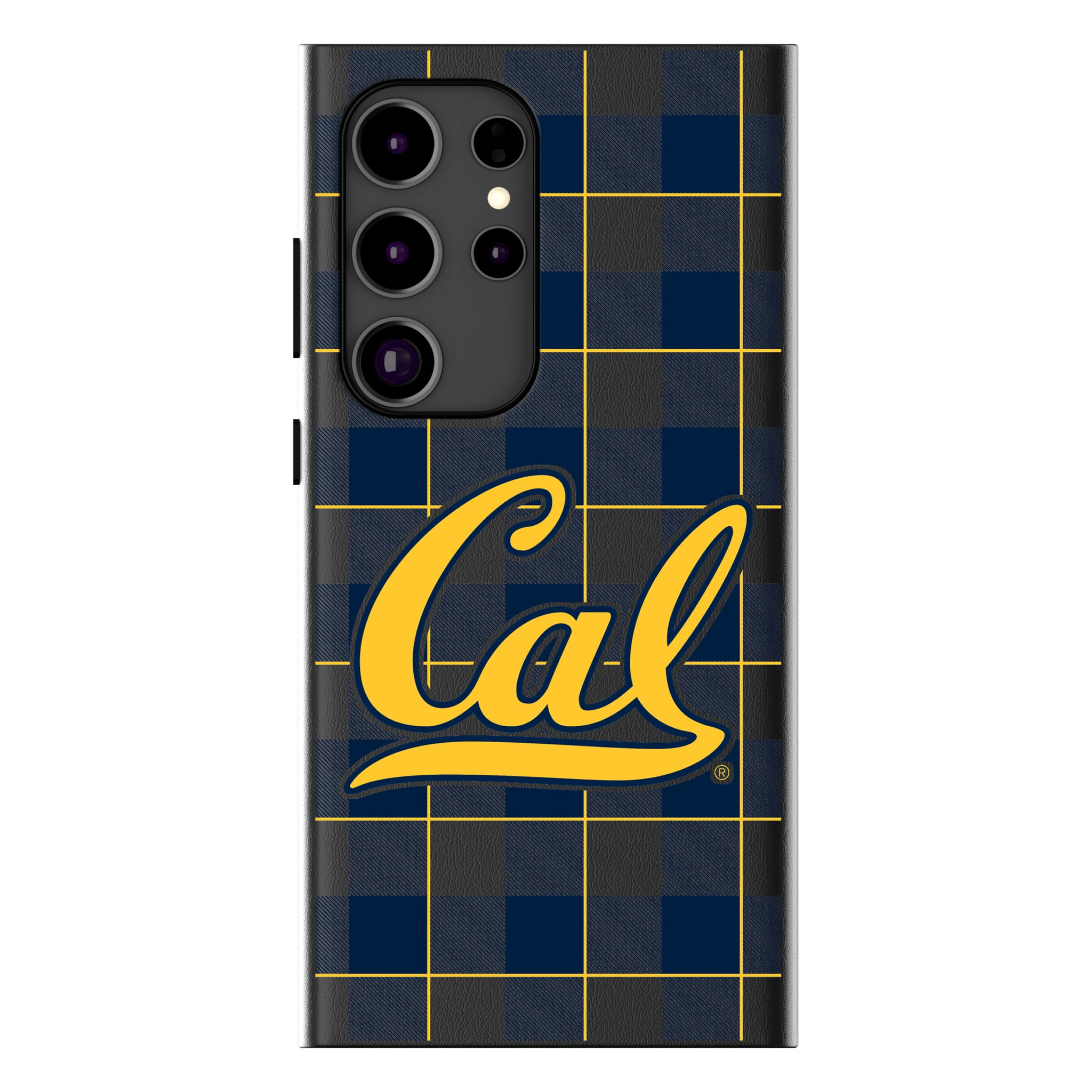 University of California Berkeley Golden Bears Plaid Galaxy MagSafe Compatible Phone Case for Samsung Galaxy