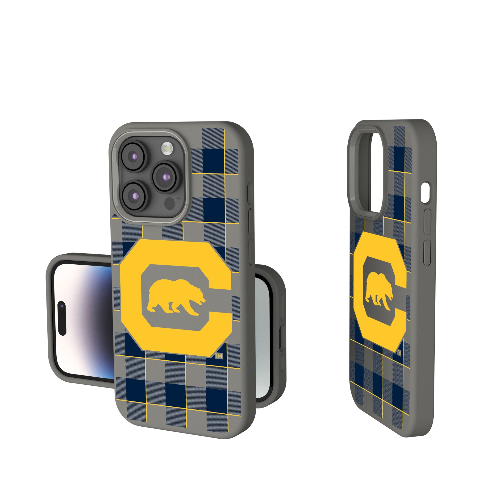 University of California Berkeley Golden Bears Plaid iPhone Soft Touch Phone Case for Apple iPhone