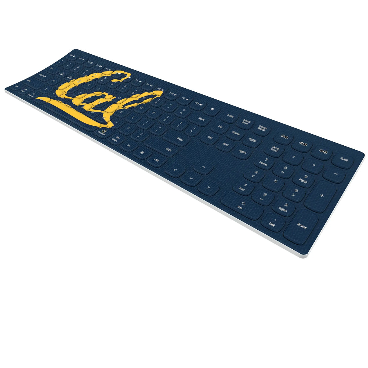 University of California Berkeley Golden Bears Solid KKB605 Curved Wireless Keyboard - Isometric View