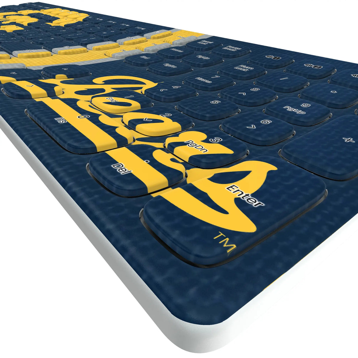 University of California Berkeley Golden Bears Stripe KKB605 Curved Wireless Keyboard - Detail