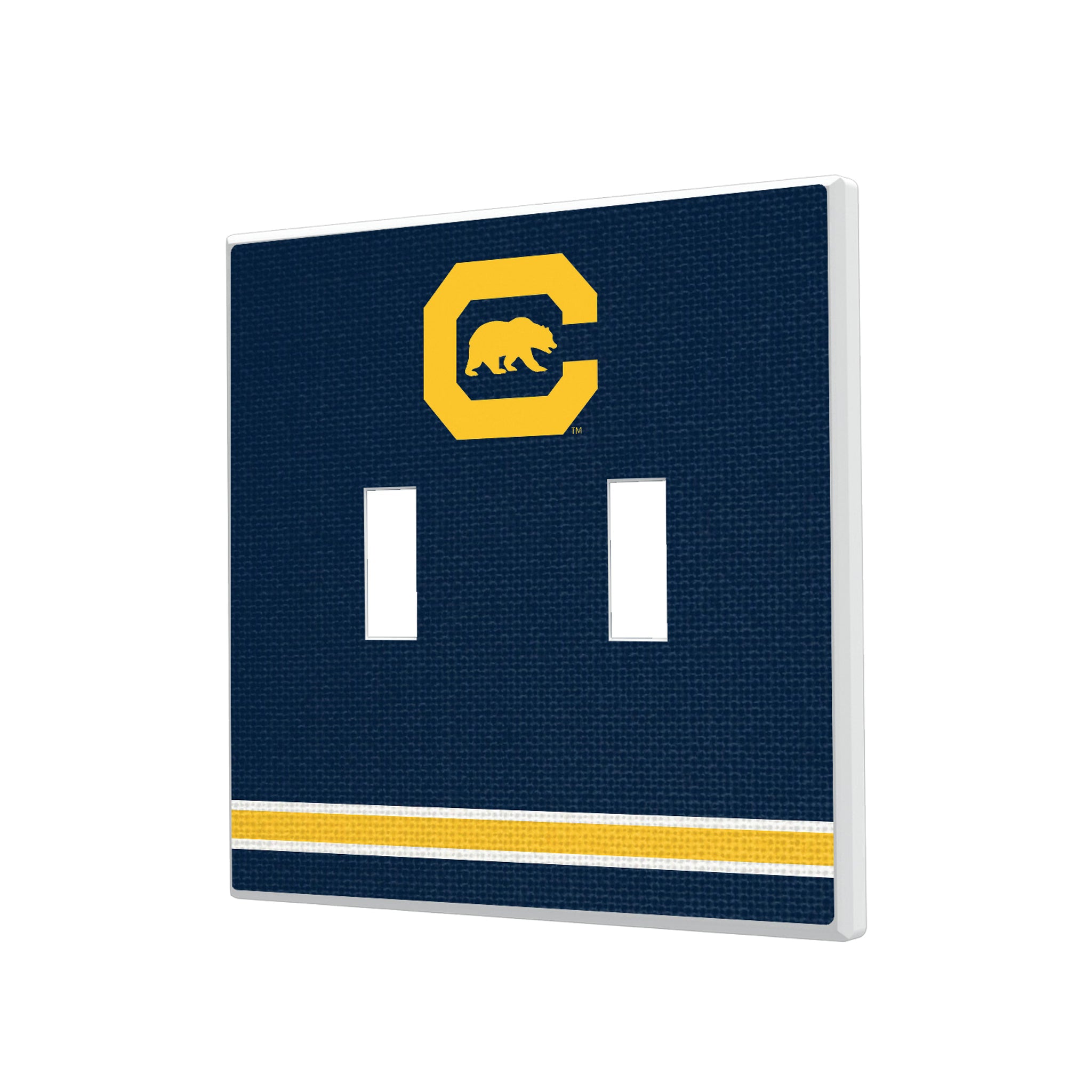 University of California Berkeley Golden Bears Stripe Hidden-Screw Light Switch Plate#Style_Double Toggle