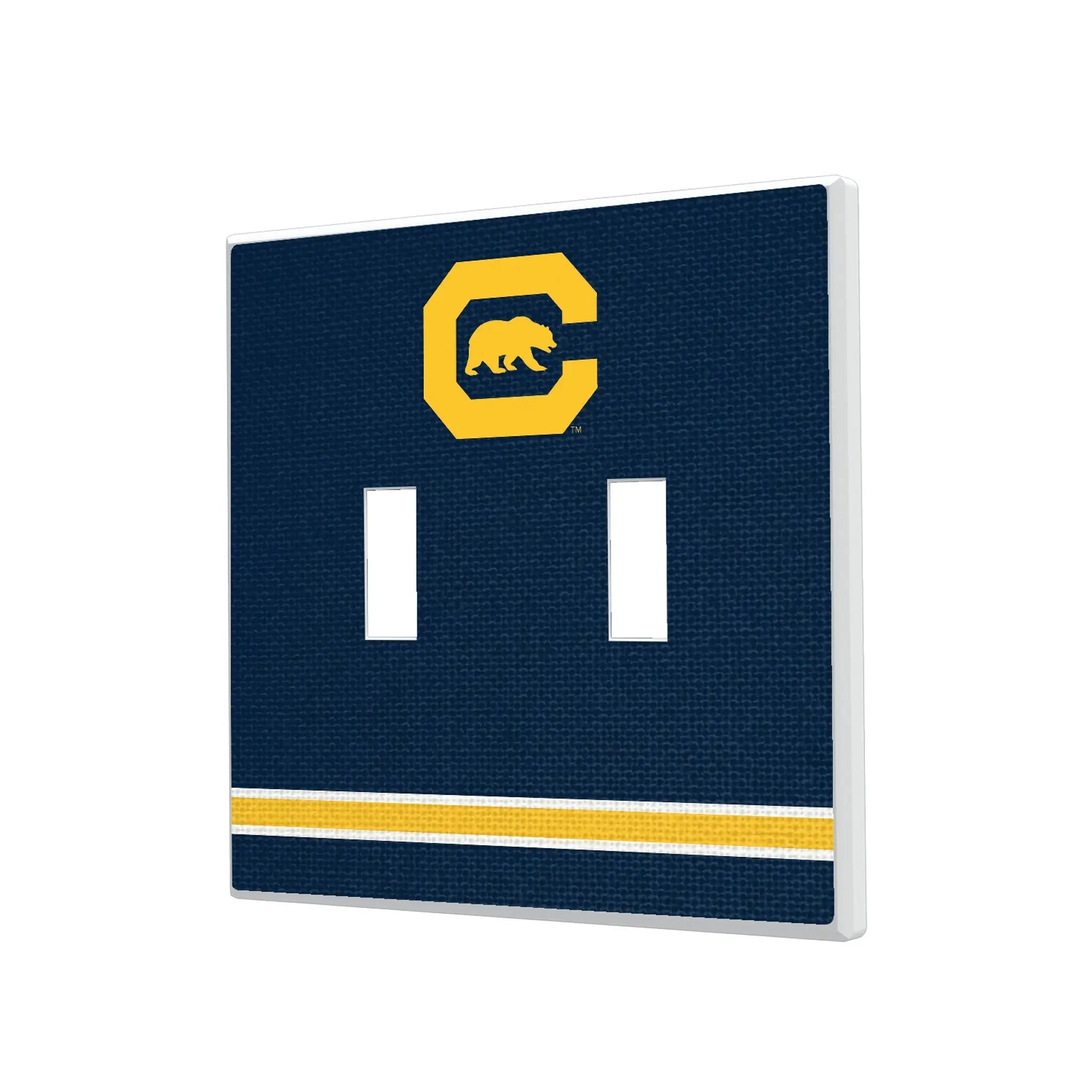University of California Berkeley Golden Bears Stripe Hidden-Screw Light Switch Plate#Style_Double Toggle