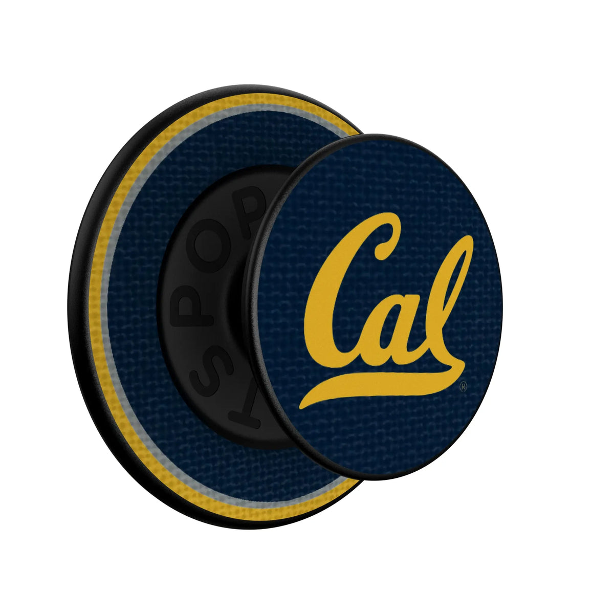 University of California Berkeley Golden Bears Stripe Popsockets Round Magnetic - Isometric View