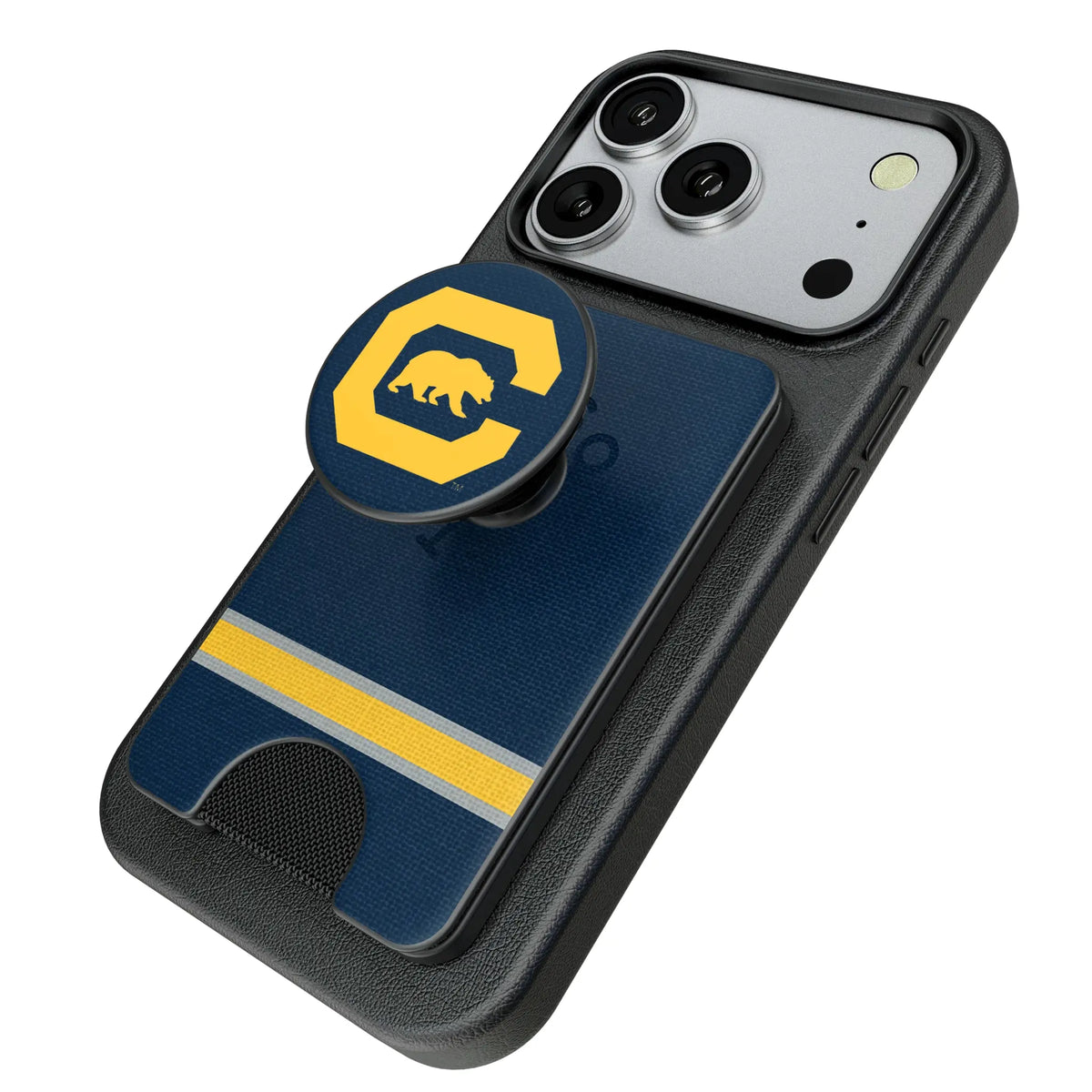 University of California Berkeley Golden Bears Stripe Popsockets Wallet Magnetic - Isometric View