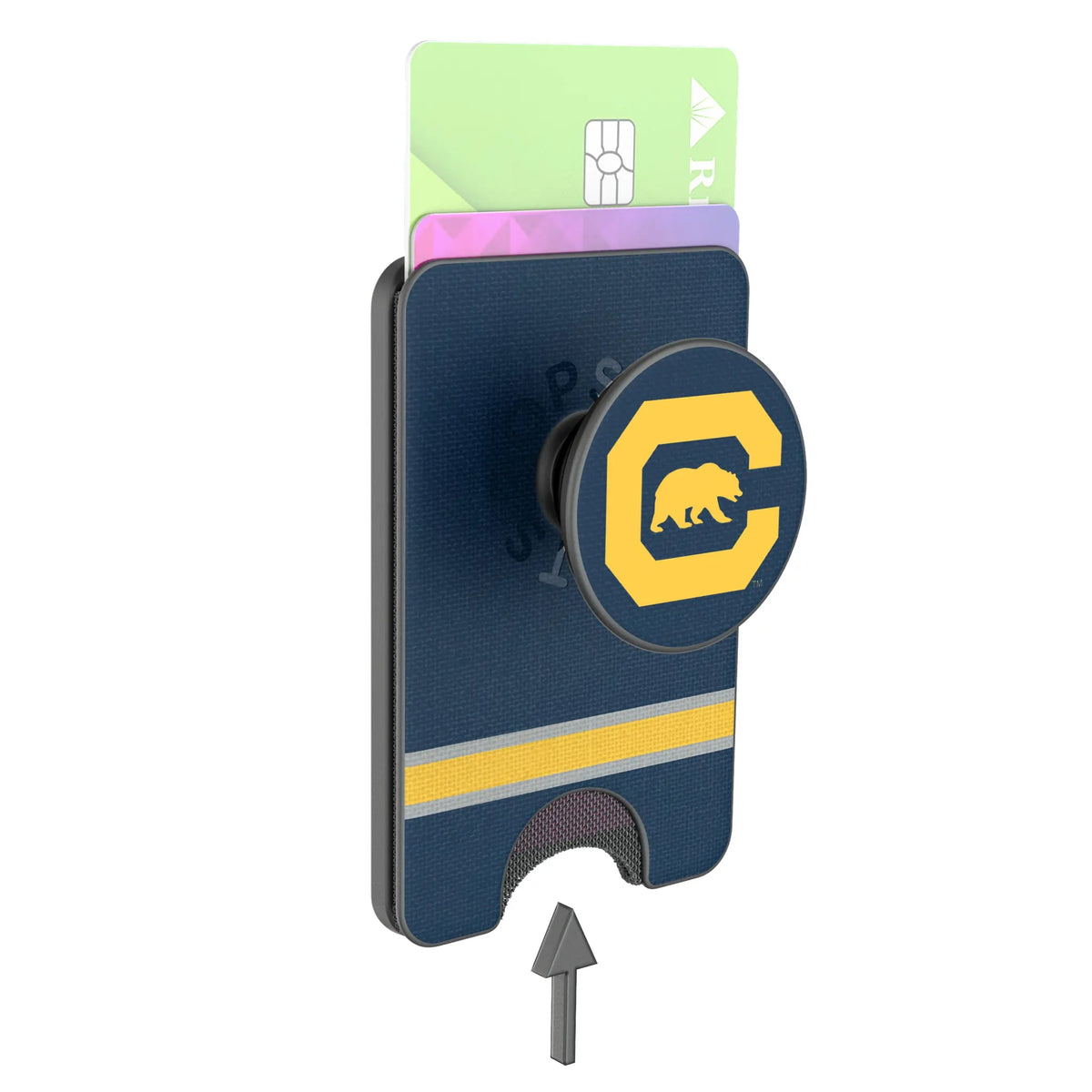 University of California Berkeley Golden Bears Stripe Popsockets Wallet Magnetic - Detail