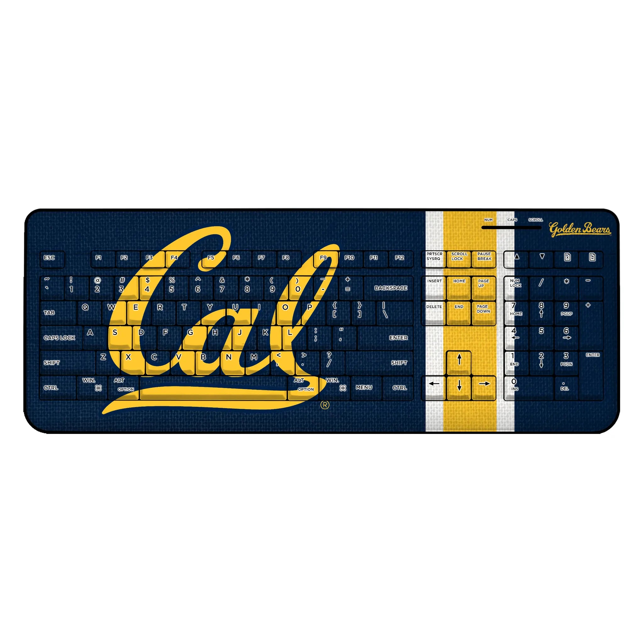 University of California Berkeley Golden Bears Stripe Wireless USB Keyboard