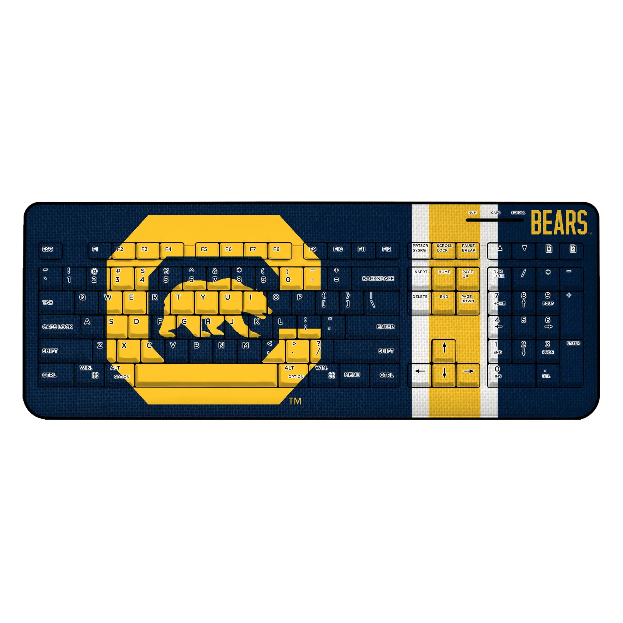 University of California Berkeley Golden Bears Stripe Wireless USB Keyboard