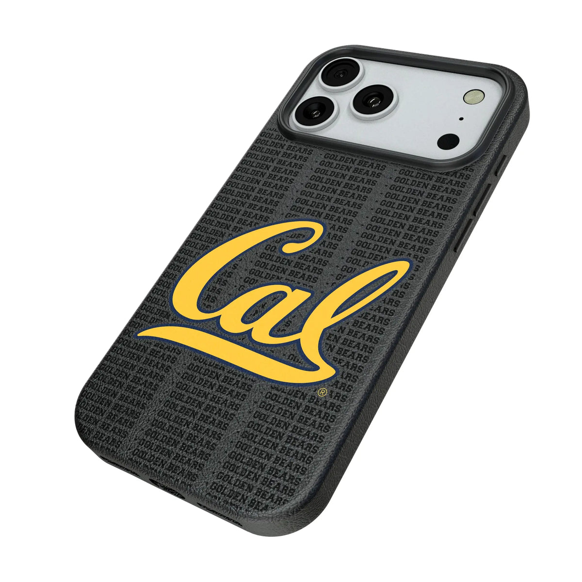 University of California Berkeley Golden Bears Text Backdrop iPhone MagSafe Compatible Phone Case for Apple iPhone - Isometric View#Device_iPhone 18 Pro Max