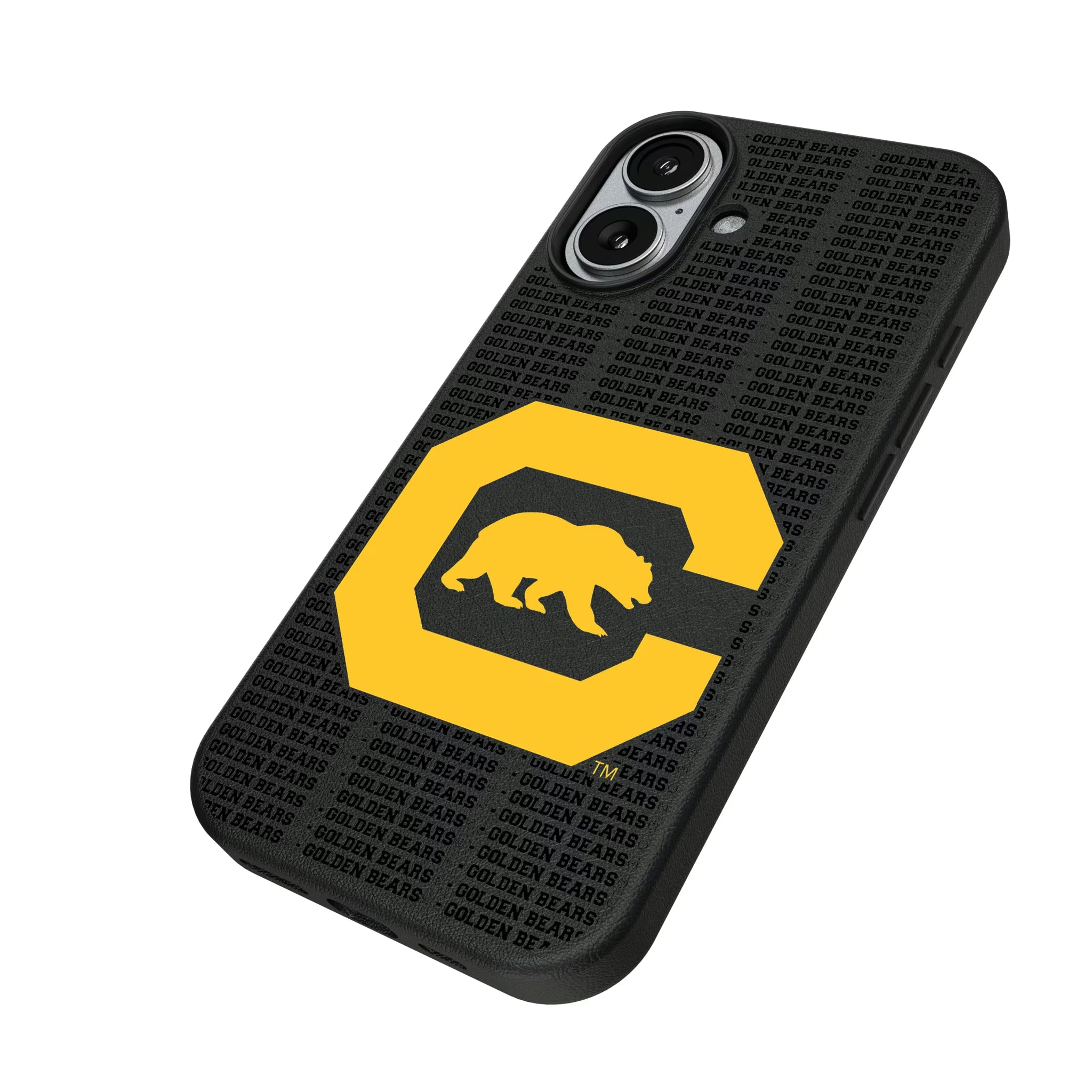 University of California Berkeley Golden Bears Text Backdrop iPhone MagSafe Compatible Phone Case for Apple iPhone - Isometric View#Device_iPhone 17