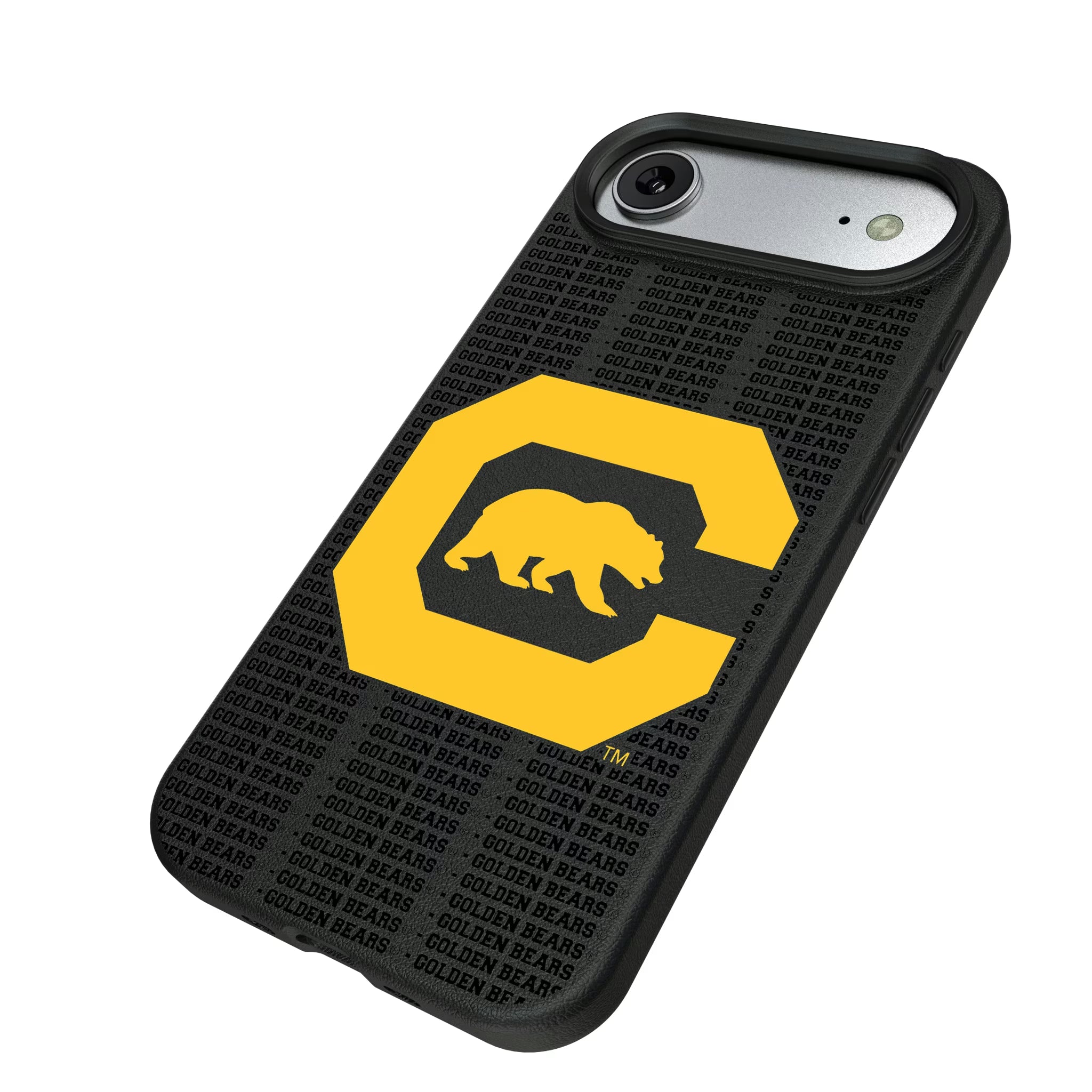 University of California Berkeley Golden Bears Text Backdrop iPhone MagSafe Compatible Phone Case for Apple iPhone - Isometric View#Device_iPhone Air