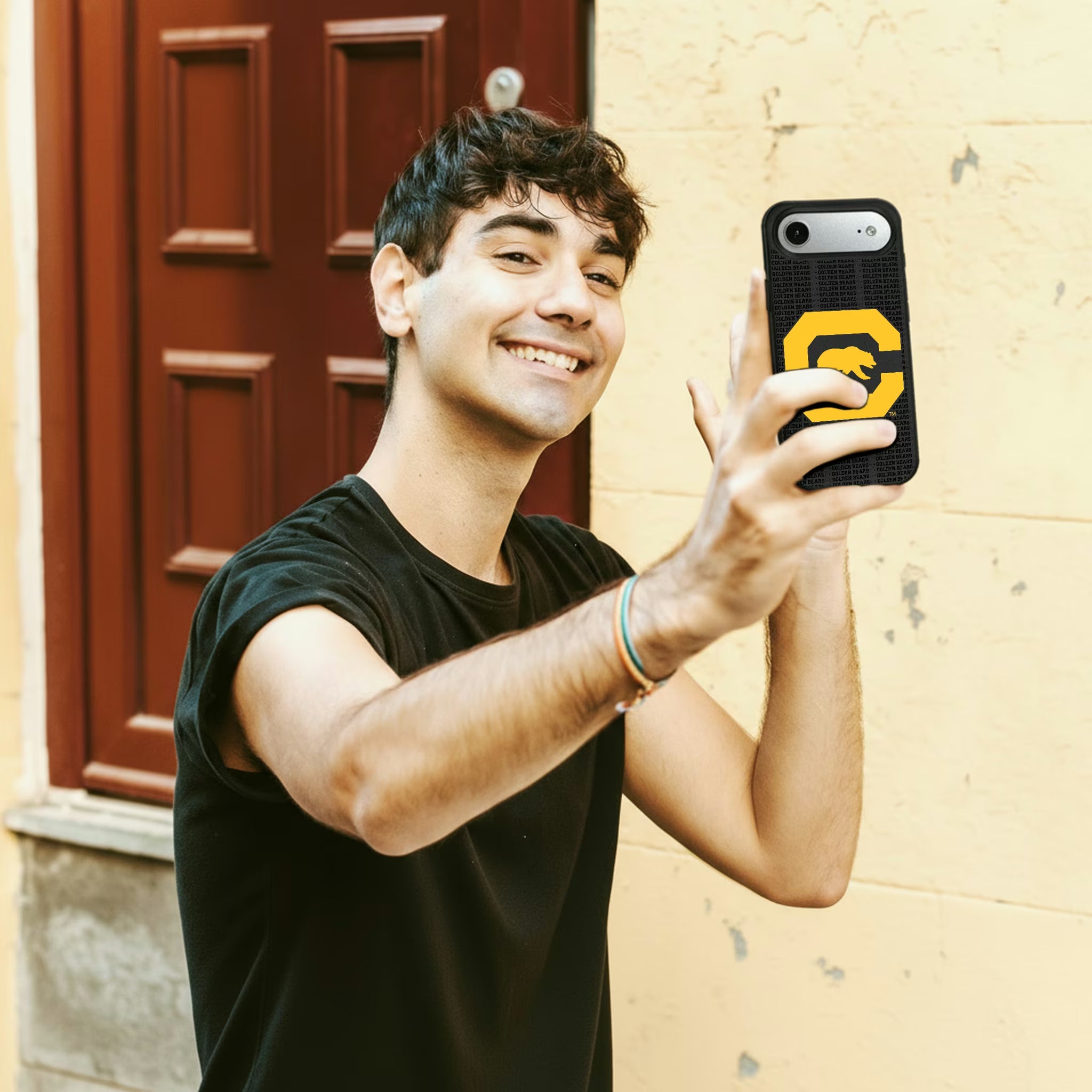University of California Berkeley Golden Bears Text Backdrop iPhone MagSafe Compatible Phone Case for Apple iPhone - Lifestyle#Device_iPhone Air