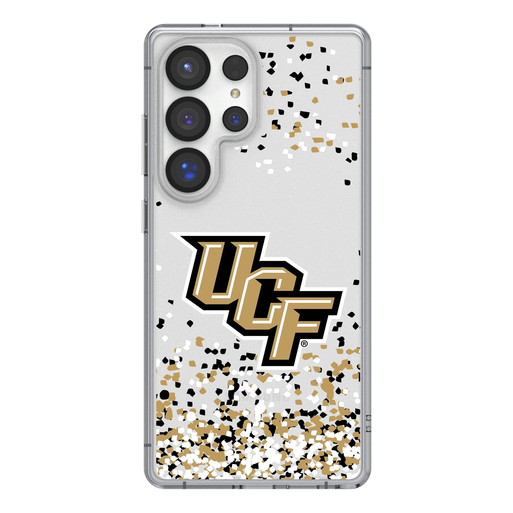 University of Central Florida Golden Knights Confetti Galaxy Clear Phone Case for Samsung Galaxy