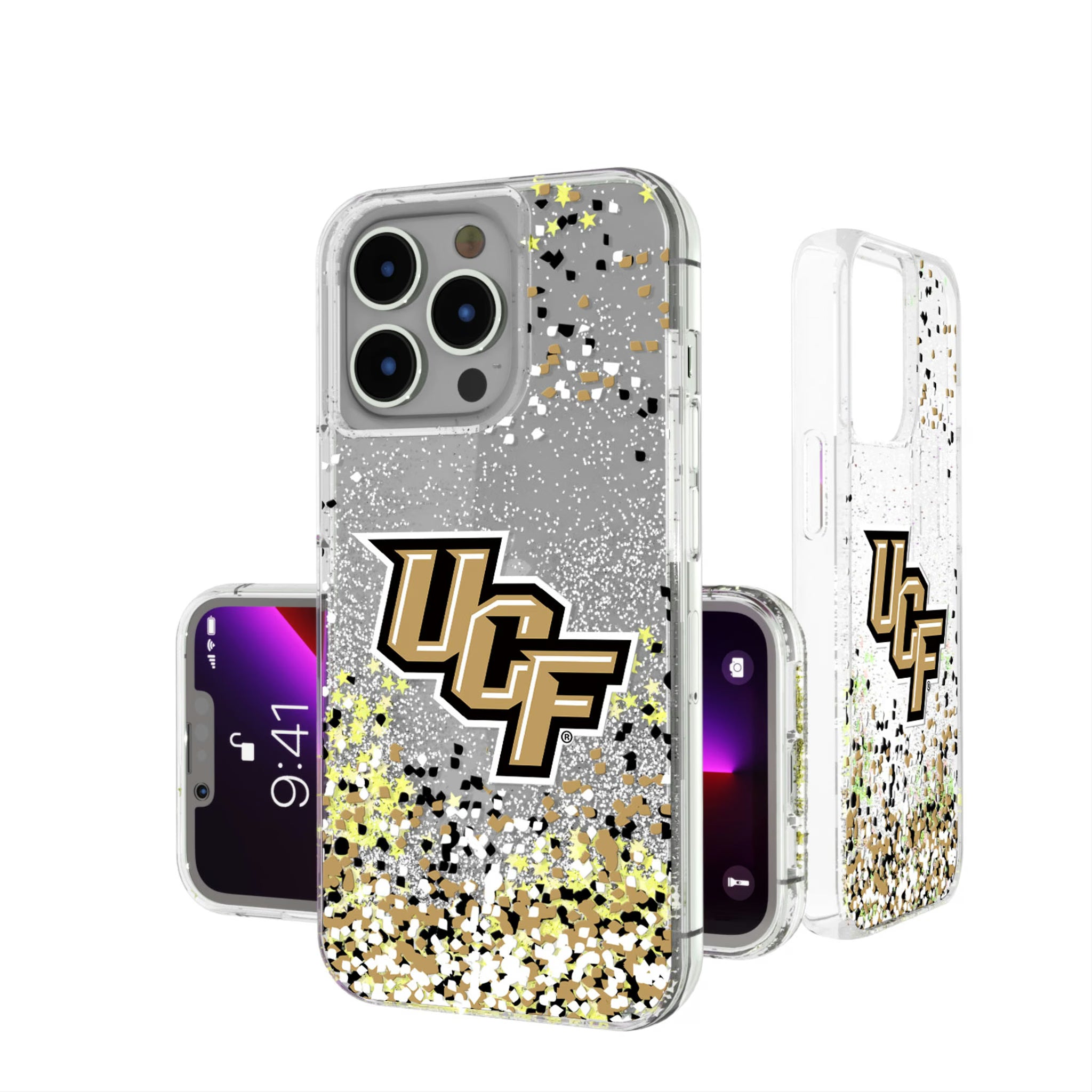 University of Central Florida Golden Knights Confetti iPhone Glitter Phone Case for Apple iPhone