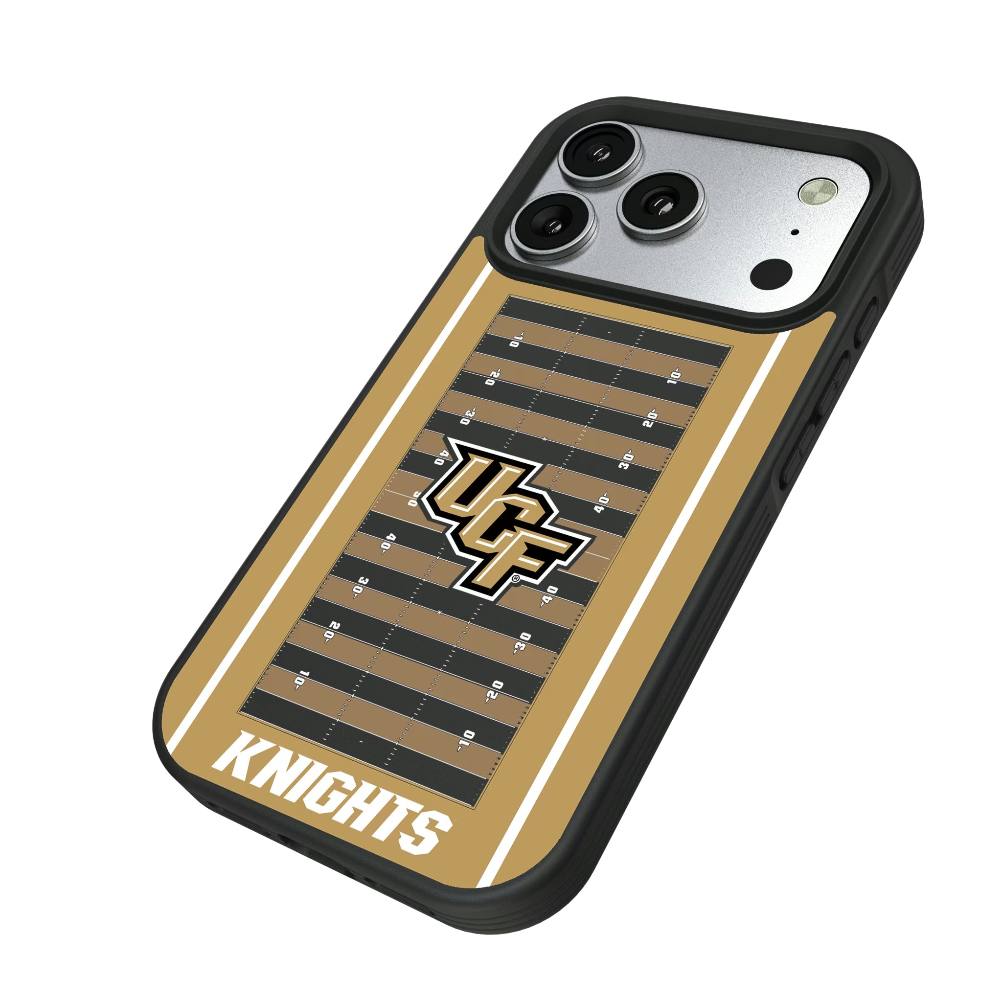 University of Central Florida Golden Knights Field iPhone Bump Phone Case for Apple iPhone - Isometric View#Device_iPhone 17 Pro