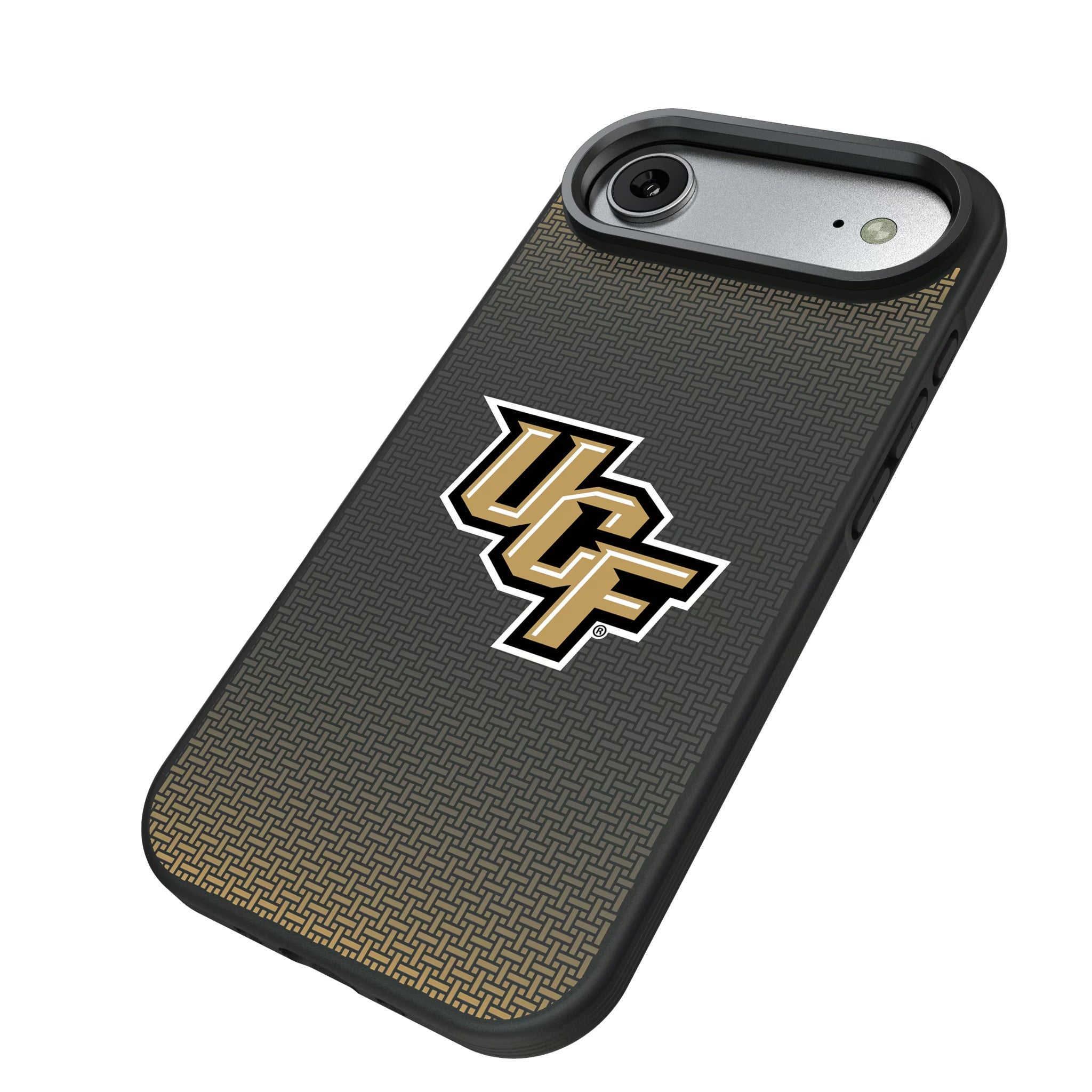 University of Central Florida Golden Knights Linen iPhone Bump Phone Case for Apple iPhone - Isometric View#Device_iPhone Air